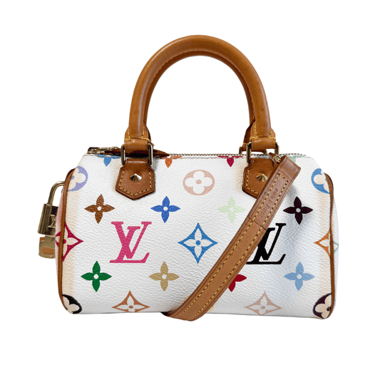 Louis Vuitton x Takashi Murakami Nano / Mini HL Speedy Bandoulière Multicolour Monogram Canvas in Sold by HIVE PRELOVE