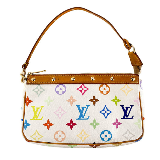 Louis Vuitton x Takashi Murakami Pochette Accessoire Multicolor Monogram Handbag,Sold by HIVE PRELOVED-Shoulder Bag