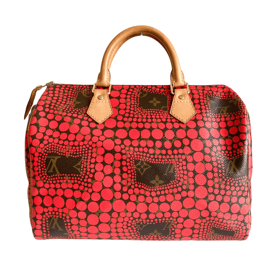LOUIS VUITTON Louis Vuitton x Yayoi Kusama Monogram Pumpkin Dot Speedy 30 Red, in , Sold by HIVE PRELOVED - Handle Bags, ,