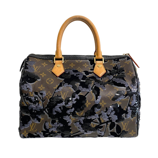 LOUIS VUITTON LV Speedy 30 Black Sequing Embroidery, in , Sold by HIVE PRELOVED - Handle Bags, ,