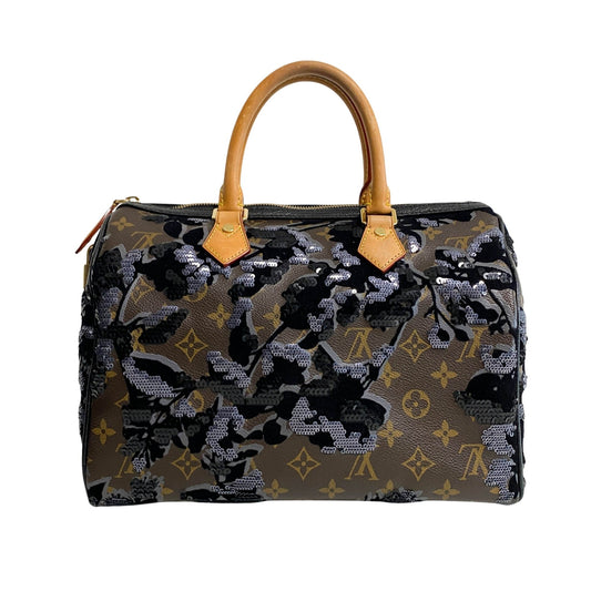 LOUIS VUITTON LV Speedy 30 Black Sequing Embroidery, in , Sold by HIVE PRELOVED - Handle Bags, ,