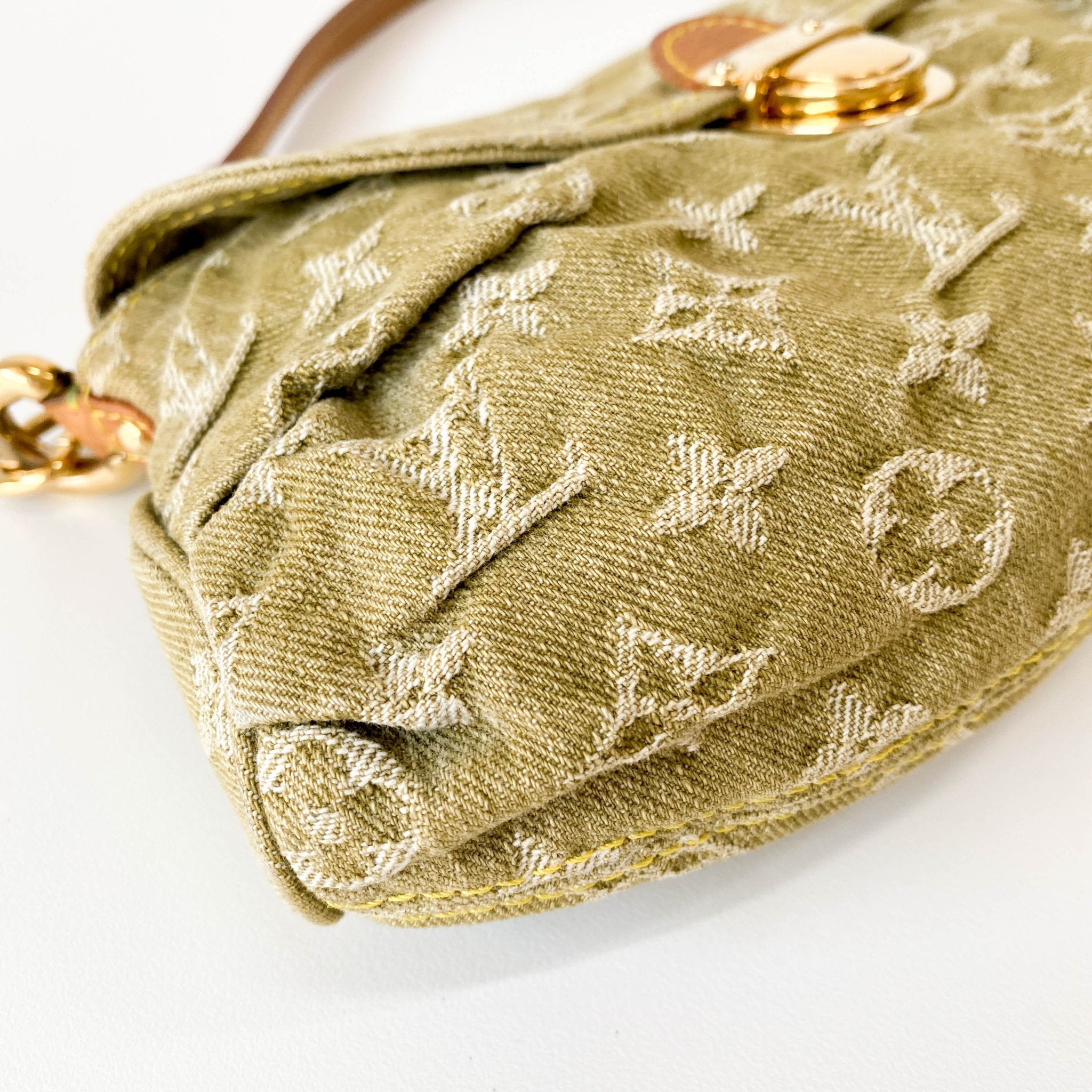 LOUIS VUITTON Monogram Denim Pleaty Shoulder Bag in Khaki Green, in , Sold by HIVE PRELOVED - Shoulder Bags, ,