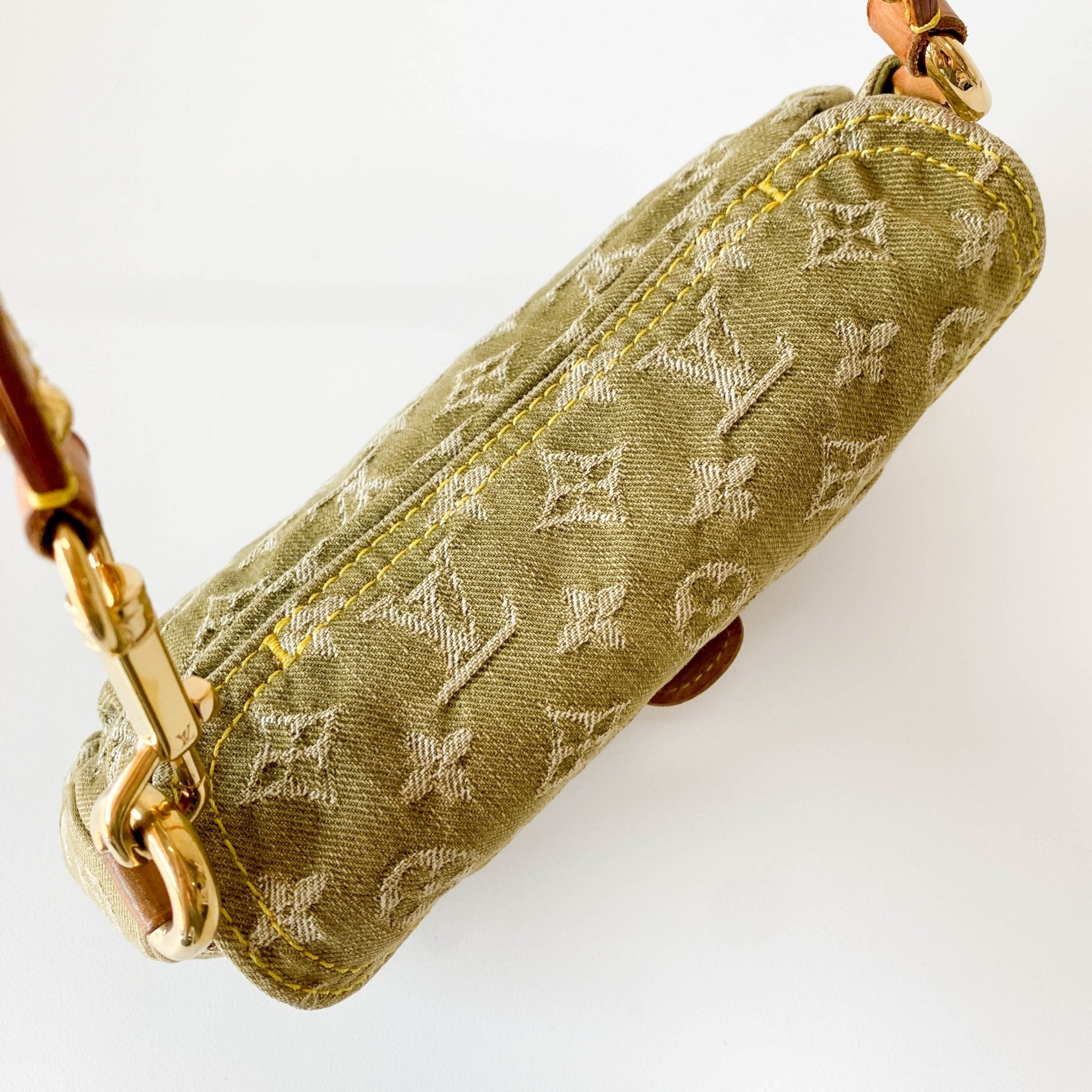 LOUIS VUITTON Monogram Denim Pleaty Shoulder Bag in Khaki Green, in , Sold by HIVE PRELOVED - Shoulder Bags, ,