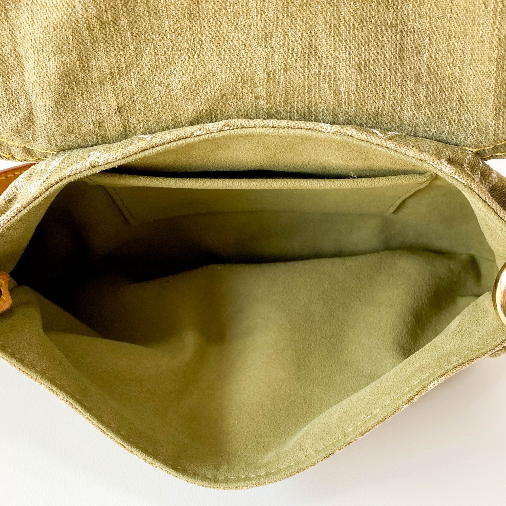 LOUIS VUITTON Monogram Denim Pleaty Shoulder Bag in Khaki Green, in , Sold by HIVE PRELOVED - Shoulder Bags, ,