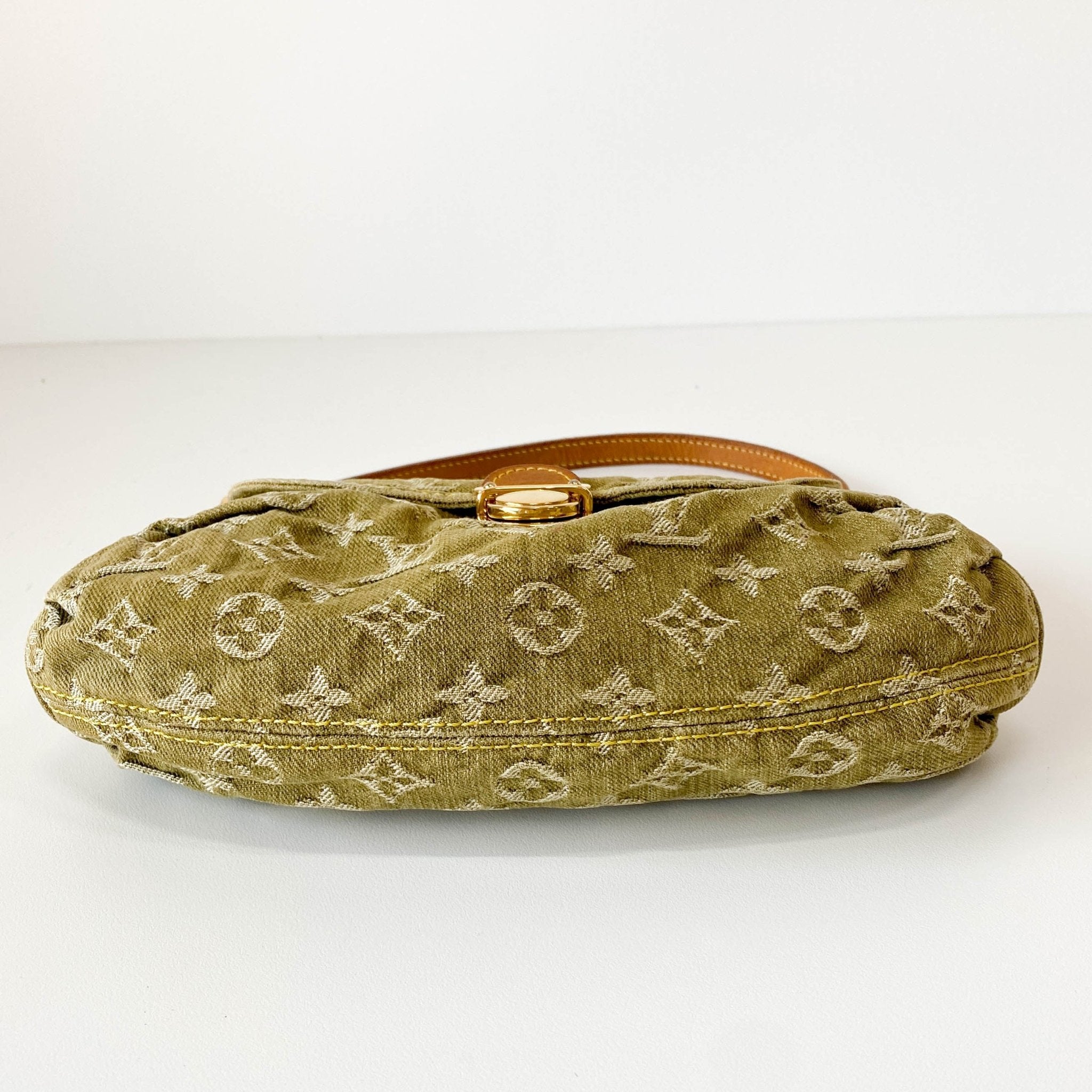 LOUIS VUITTON Monogram Denim Pleaty Shoulder Bag in Khaki Green, in , Sold by HIVE PRELOVED - Shoulder Bags, ,