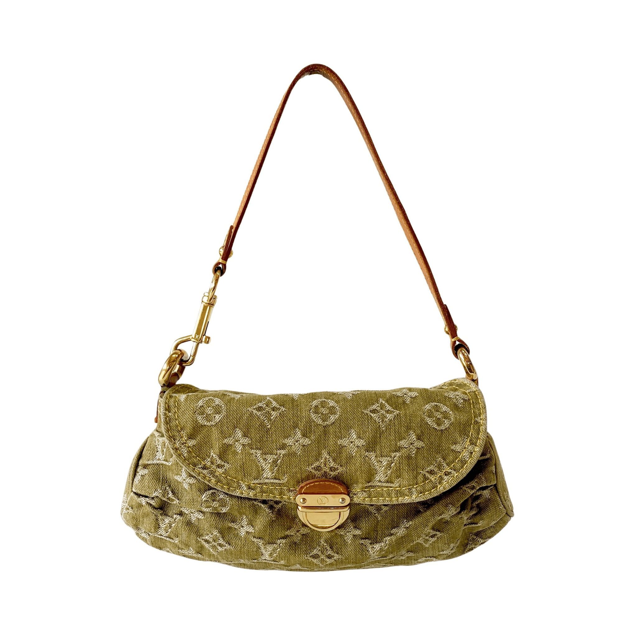 LOUIS VUITTON Monogram Denim Pleaty Shoulder Bag in Khaki Green, in , Sold by HIVE PRELOVED - Shoulder Bags, ,