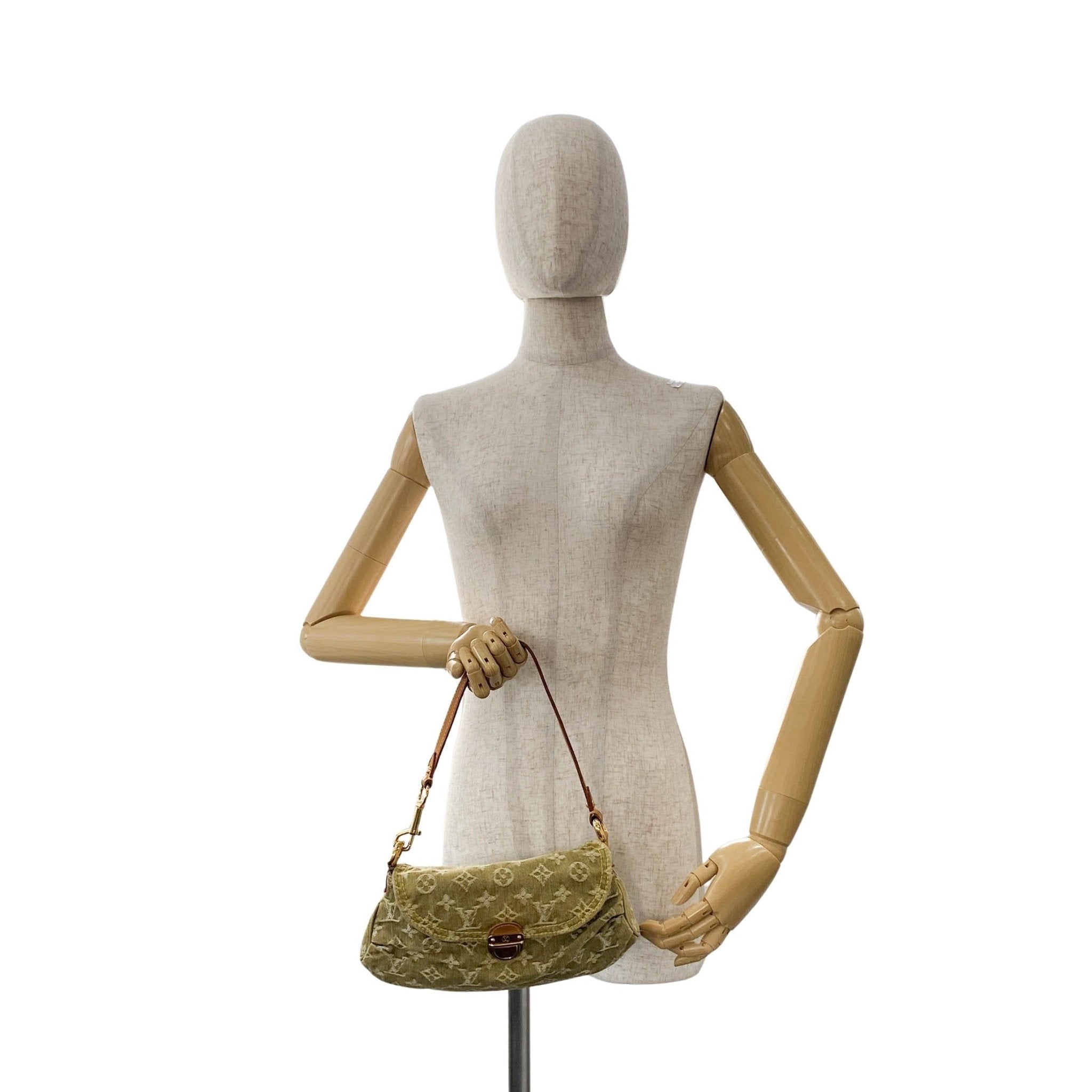 LOUIS VUITTON Monogram Denim Pleaty Shoulder Bag in Khaki Green, in , Sold by HIVE PRELOVED - Shoulder Bags, ,