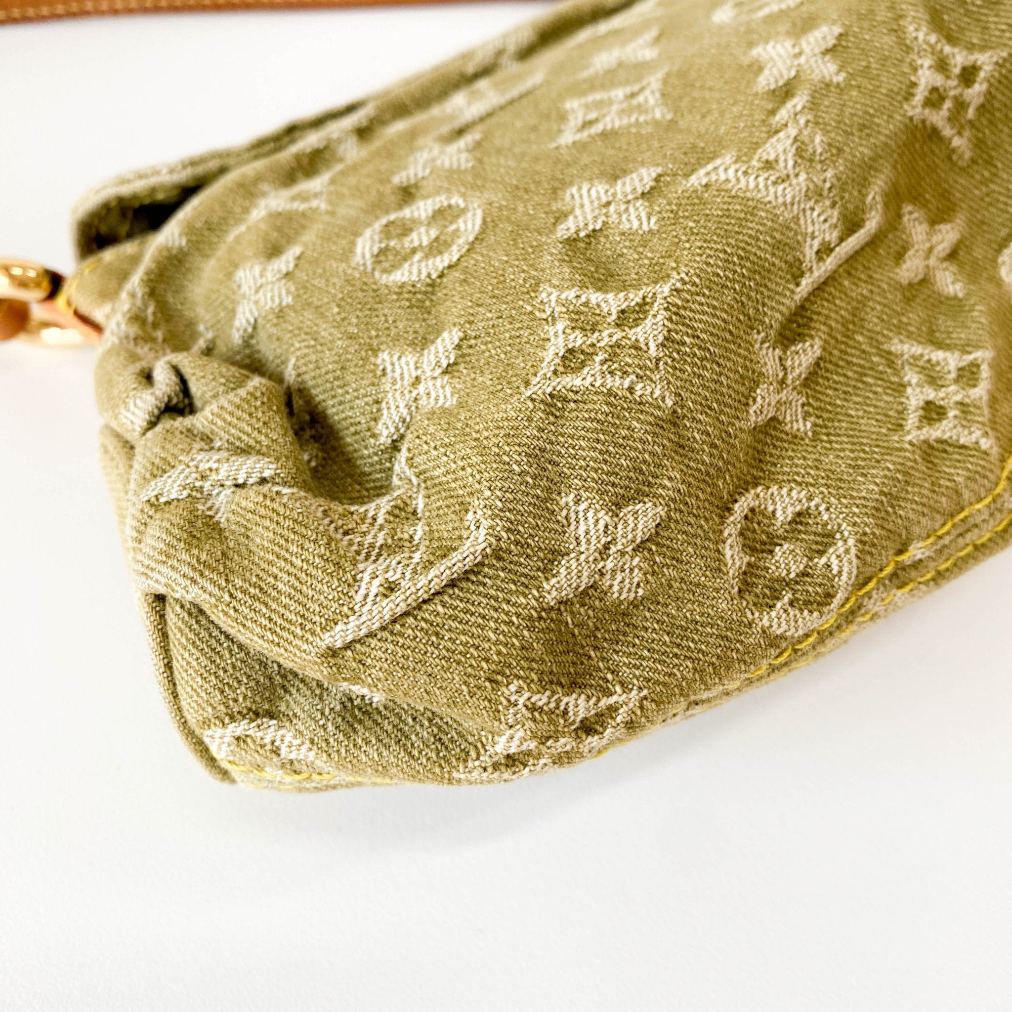 LOUIS VUITTON Monogram Denim Pleaty Shoulder Bag in Khaki Green, in , Sold by HIVE PRELOVED - Shoulder Bags, ,