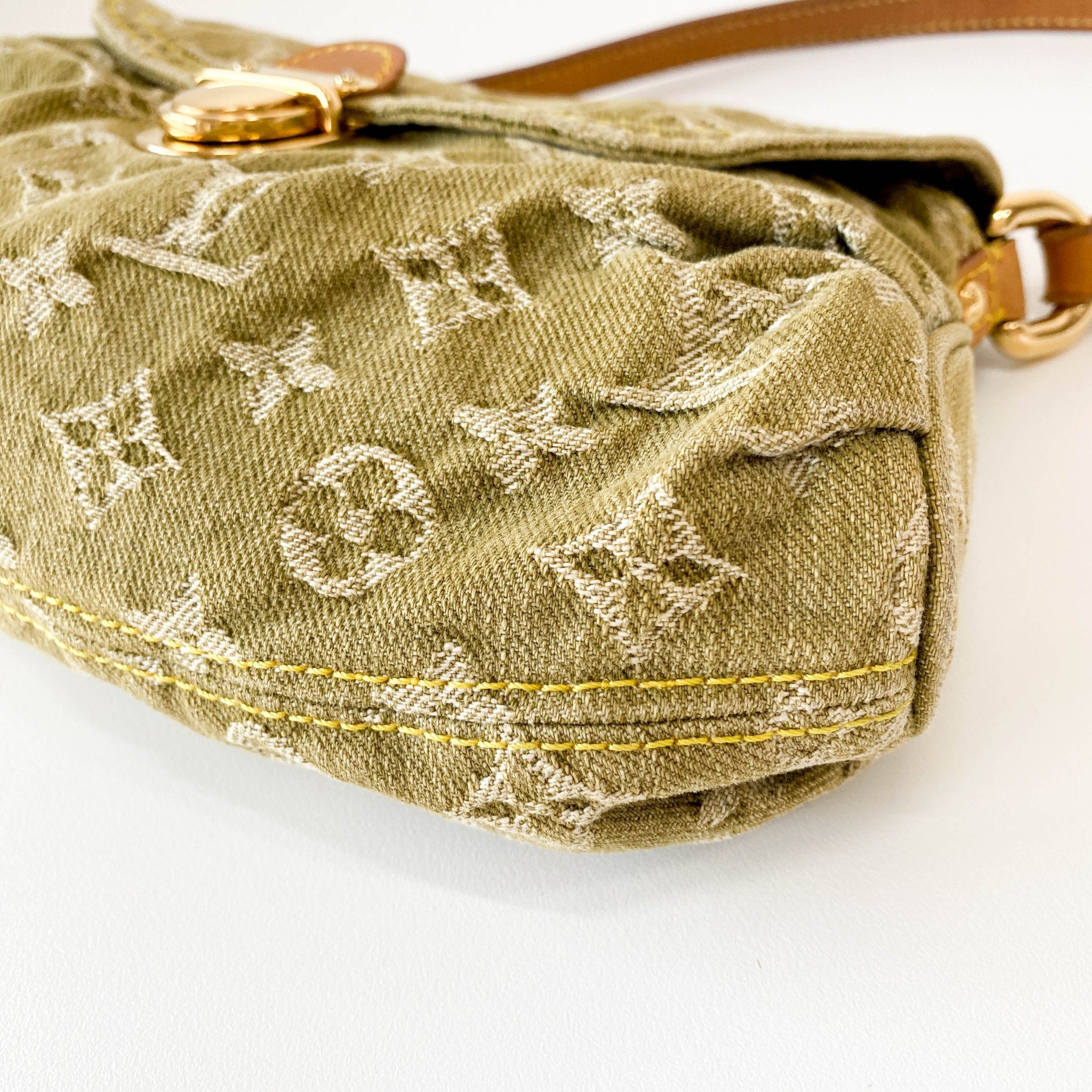 LOUIS VUITTON Monogram Denim Pleaty Shoulder Bag in Khaki Green, in , Sold by HIVE PRELOVED - Shoulder Bags, ,