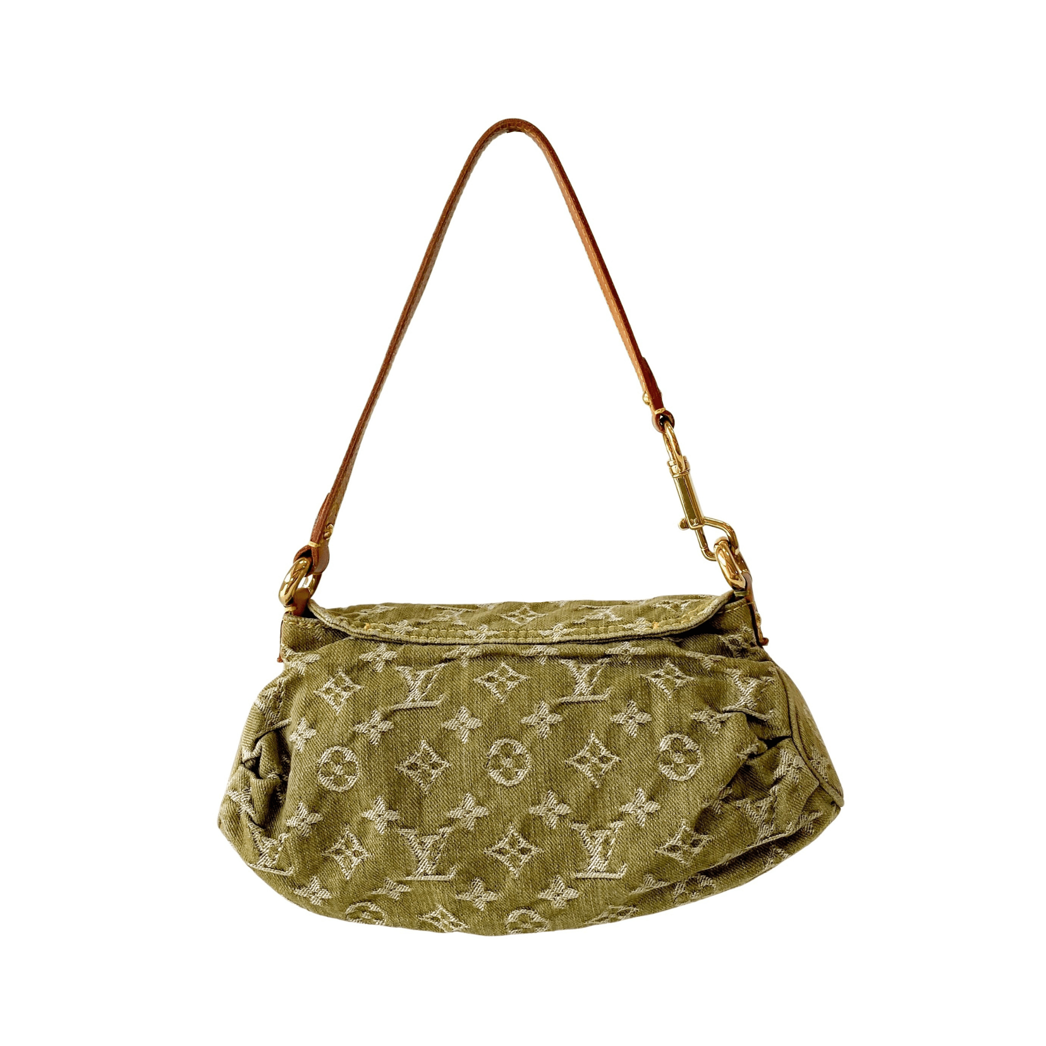 LOUIS VUITTON Monogram Denim Pleaty Shoulder Bag in Khaki Green, in , Sold by HIVE PRELOVED - Shoulder Bags, ,