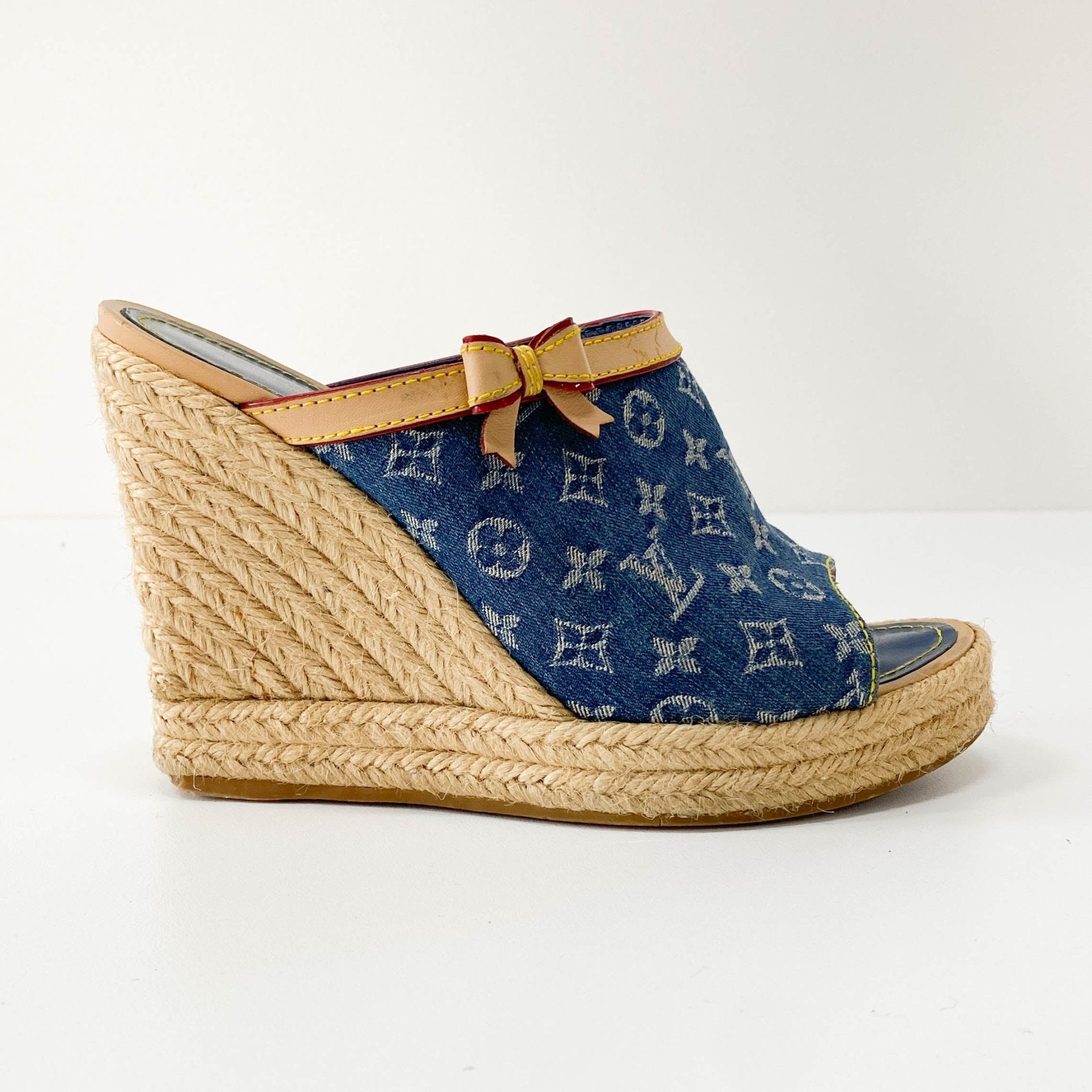 LOUIS VUITTON Monogram Denim Sandals 36, in , Sold by HIVE PRELOVED - Sandals, ,