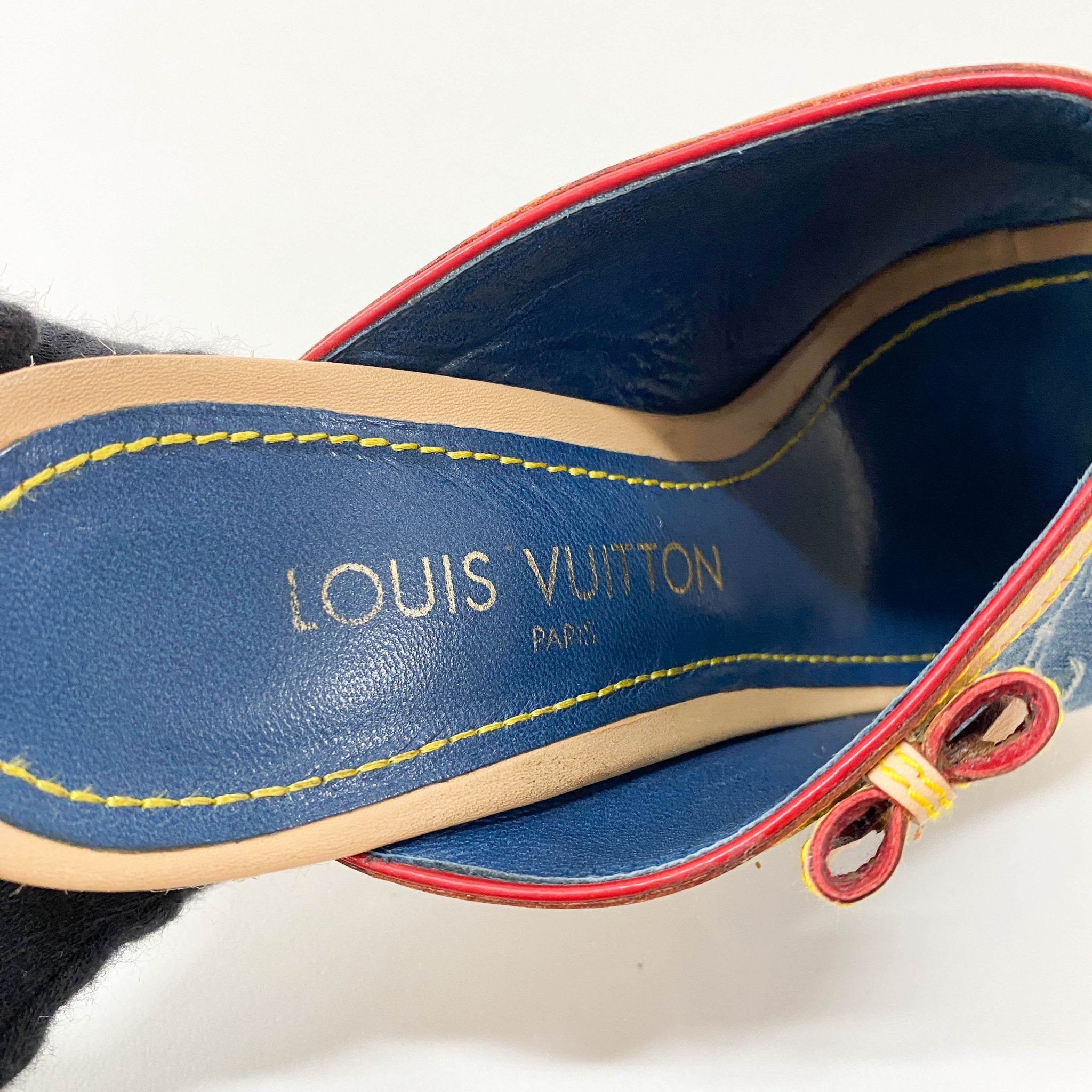 LOUIS VUITTON Monogram Denim Sandals 36, in , Sold by HIVE PRELOVED - Sandals, ,