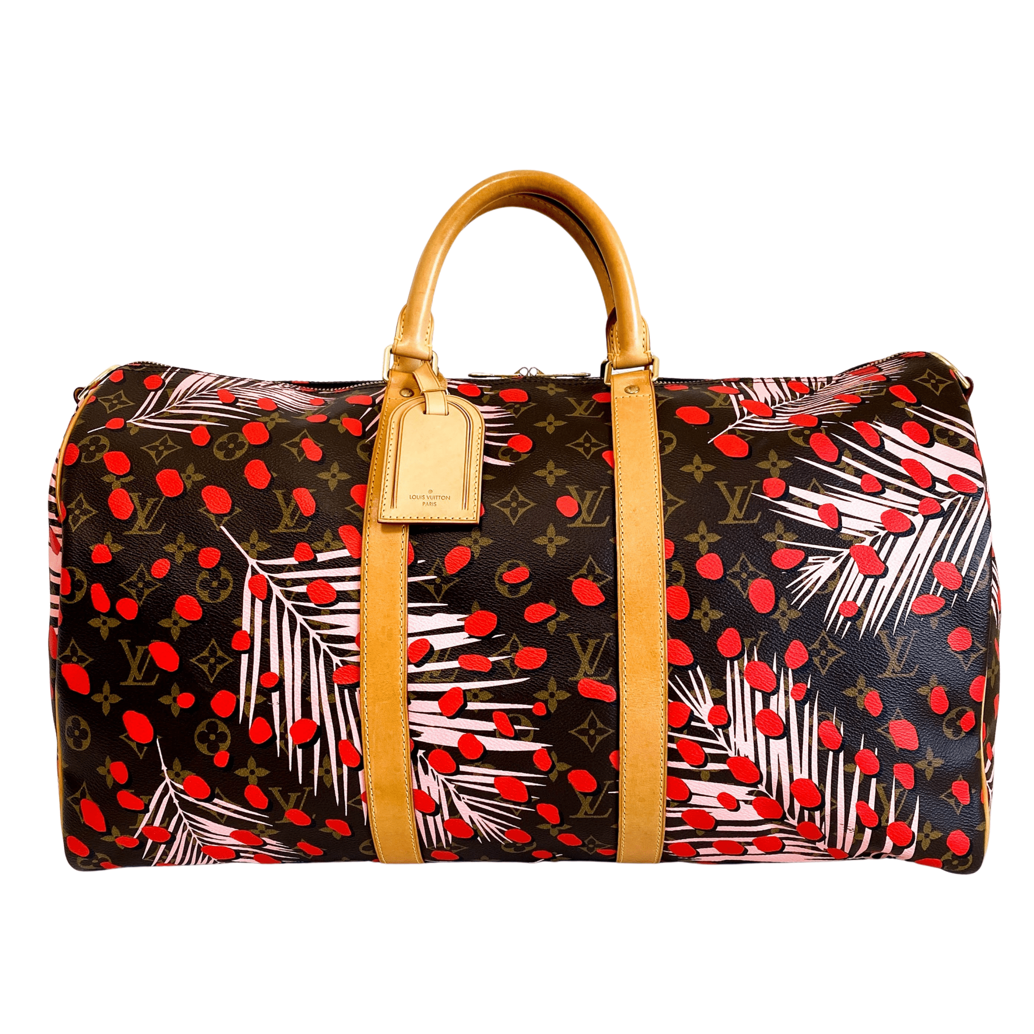 LOUIS VUITTON Monogram Jungle Dots Keepall Bandoulière 50 Sugar Pink Poppy, in , Sold by HIVE PRELOVED - Travel bags, ,