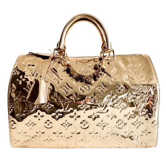 LOUIS VUITTON Monogram Miroir Dore Speedy 35 SP1026 with Bag Charm, in , Sold by HIVE PRELOVED - Handle Bags, ,