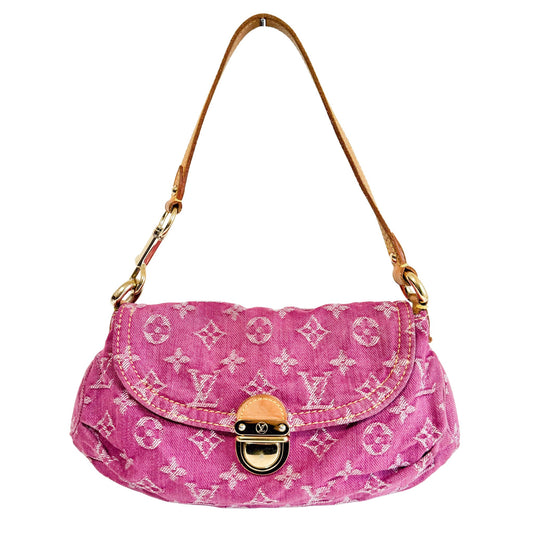LOUIS VUITTON Monogram Pink Denim Mini Pleaty, in , Sold by HIVE PRELOVED - Shoulder Bags, ,