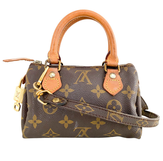 LOUIS VUITTON Nano Speedy, Leather (unspecified) in Brown, Sold by HIVE PRELOVED - Handle Bags, Shoulder Bags,