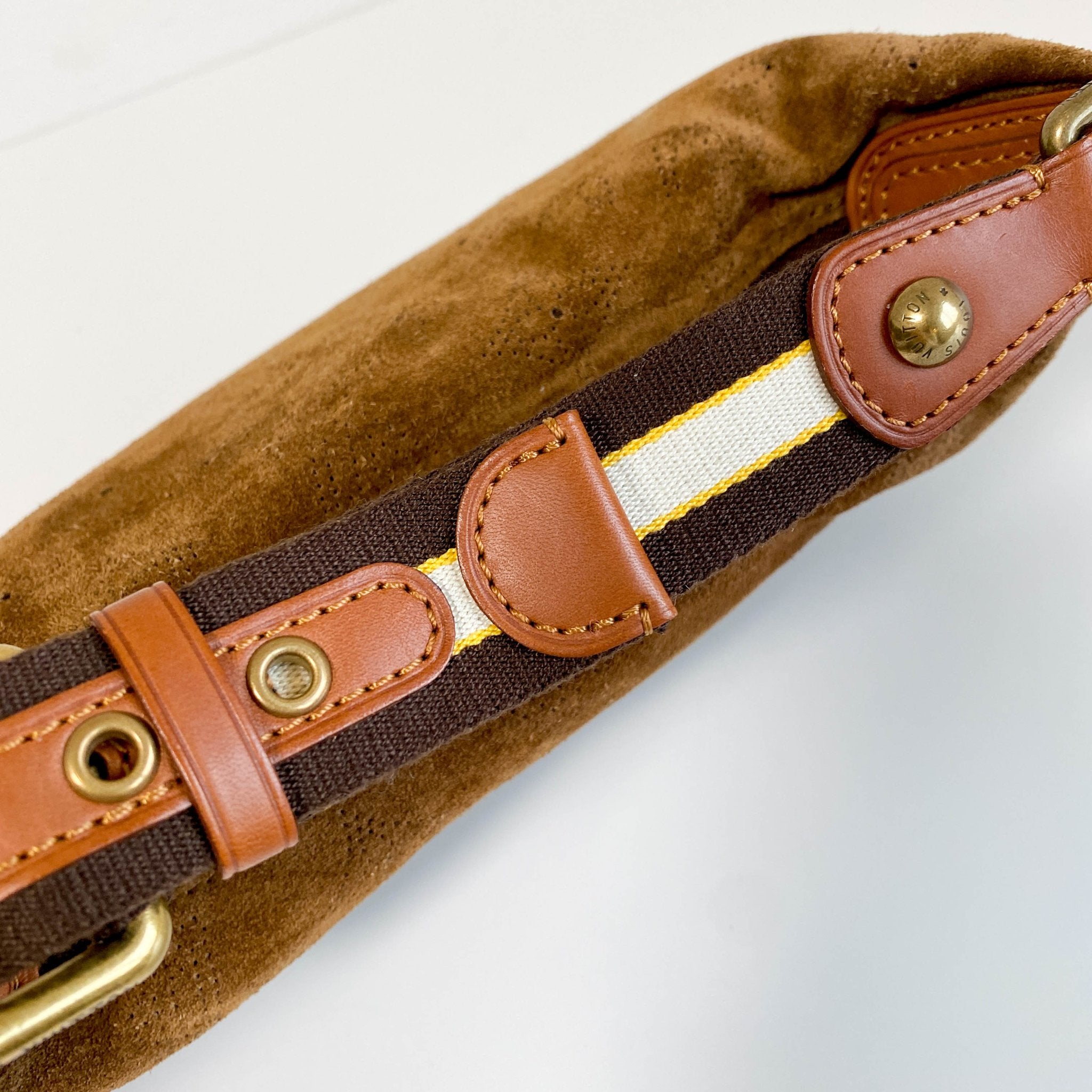 LOUIS VUITTON Onatah Monogram Brown Suede Hobo Handbag, in , Sold by HIVE PRELOVED - Handle Bags, ,