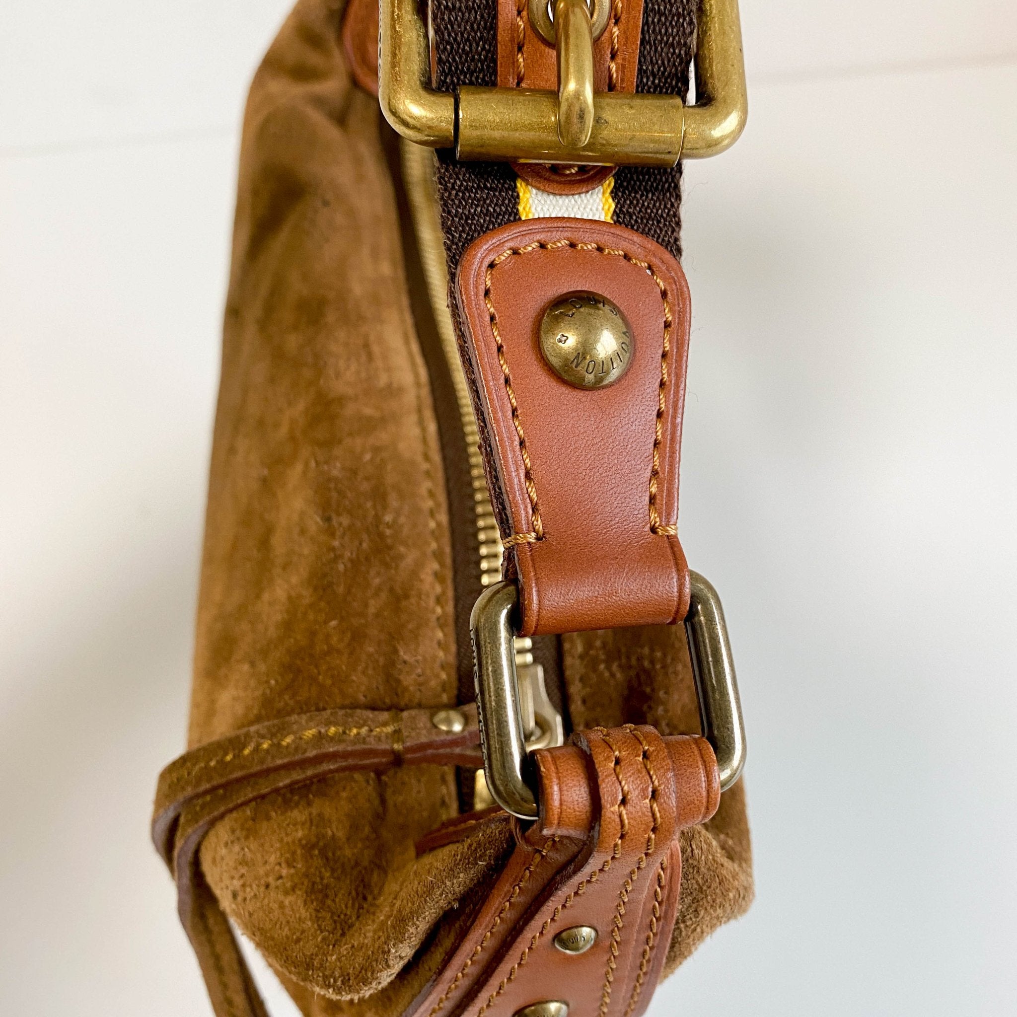 LOUIS VUITTON Onatah Monogram Brown Suede Hobo Handbag, in , Sold by HIVE PRELOVED - Handle Bags, ,