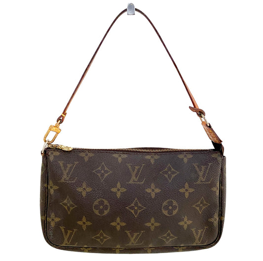 LOUIS VUITTON Pochette Accessoire, Leather (unspecified) in Brown, Sold by HIVE PRELOVED - Handle Bag, Mini bag, Shoulder Bag