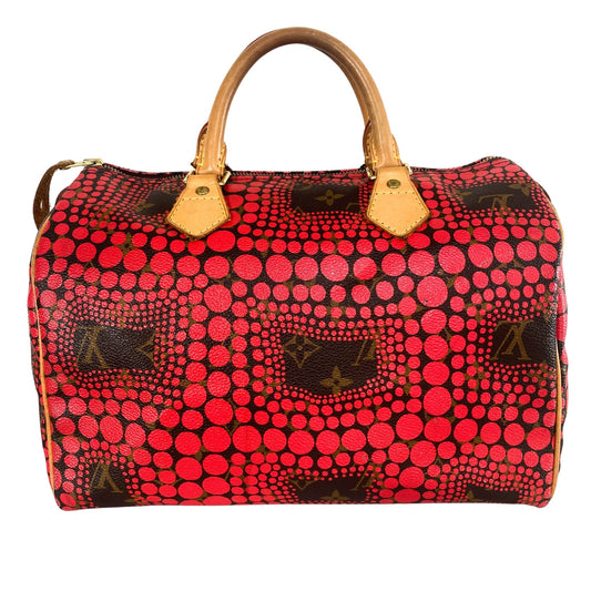 LOUIS VUITTON Yayoi Kusama Monogram Pumpkin Dot Speedy 30 M40693 Red, in , Sold by HIVE PRELOVED - Handle Bags, Travel bags,