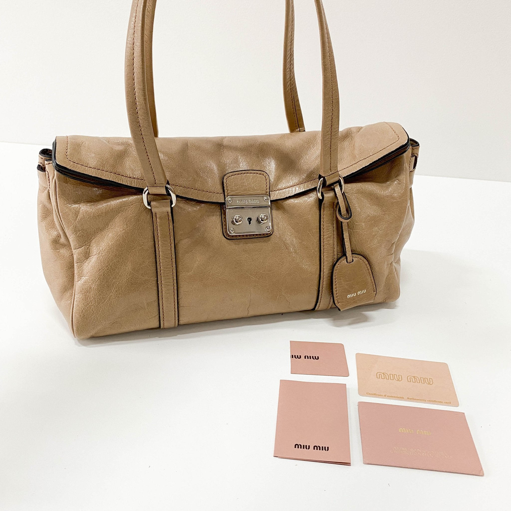 MIU MIU Archive Beige Shoulder Bag, in , Sold by HIVE PRELOVED - Shoulder Bags, ,