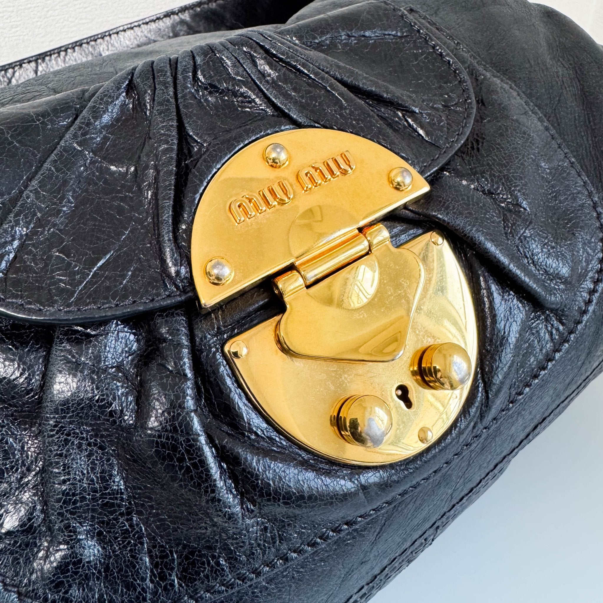 MIU MIU Archive Black Leather Shoulder Bag, in , Sold by HIVE PRELOVED - Shoulder Bags, ,