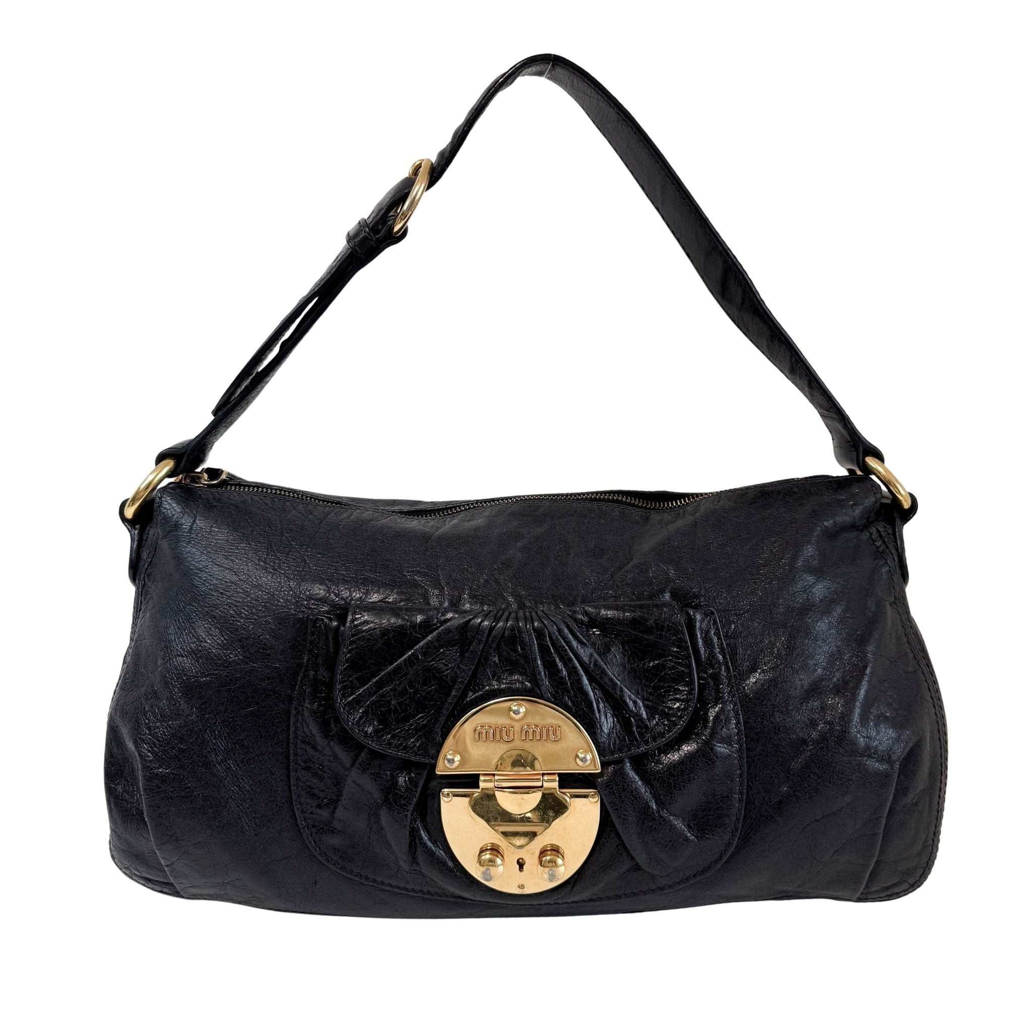 MIU MIU Archive Black Leather Shoulder Bag, in , Sold by HIVE PRELOVED - Shoulder Bags, ,