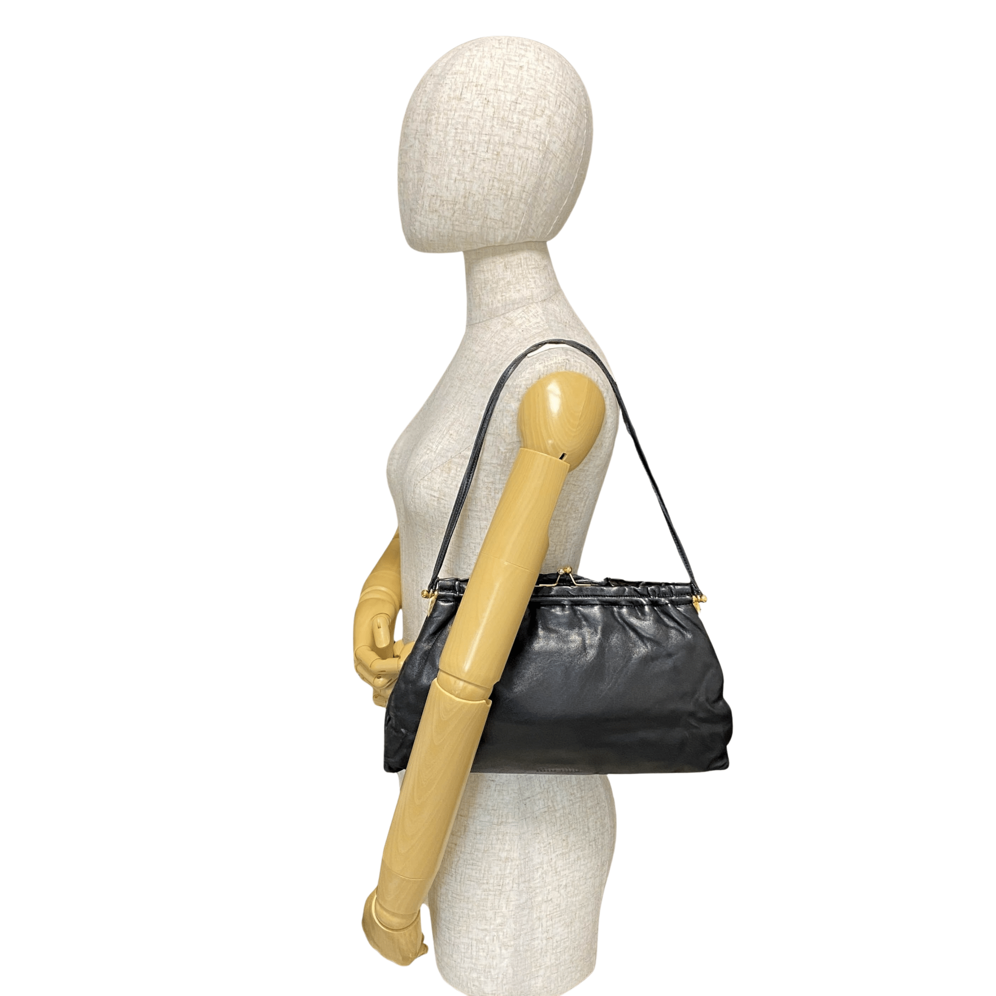 MIU MIU Archive Black Nappa Leather Shoulder Bag, in , Sold by HIVE PRELOVED - Shoulder Bags, ,