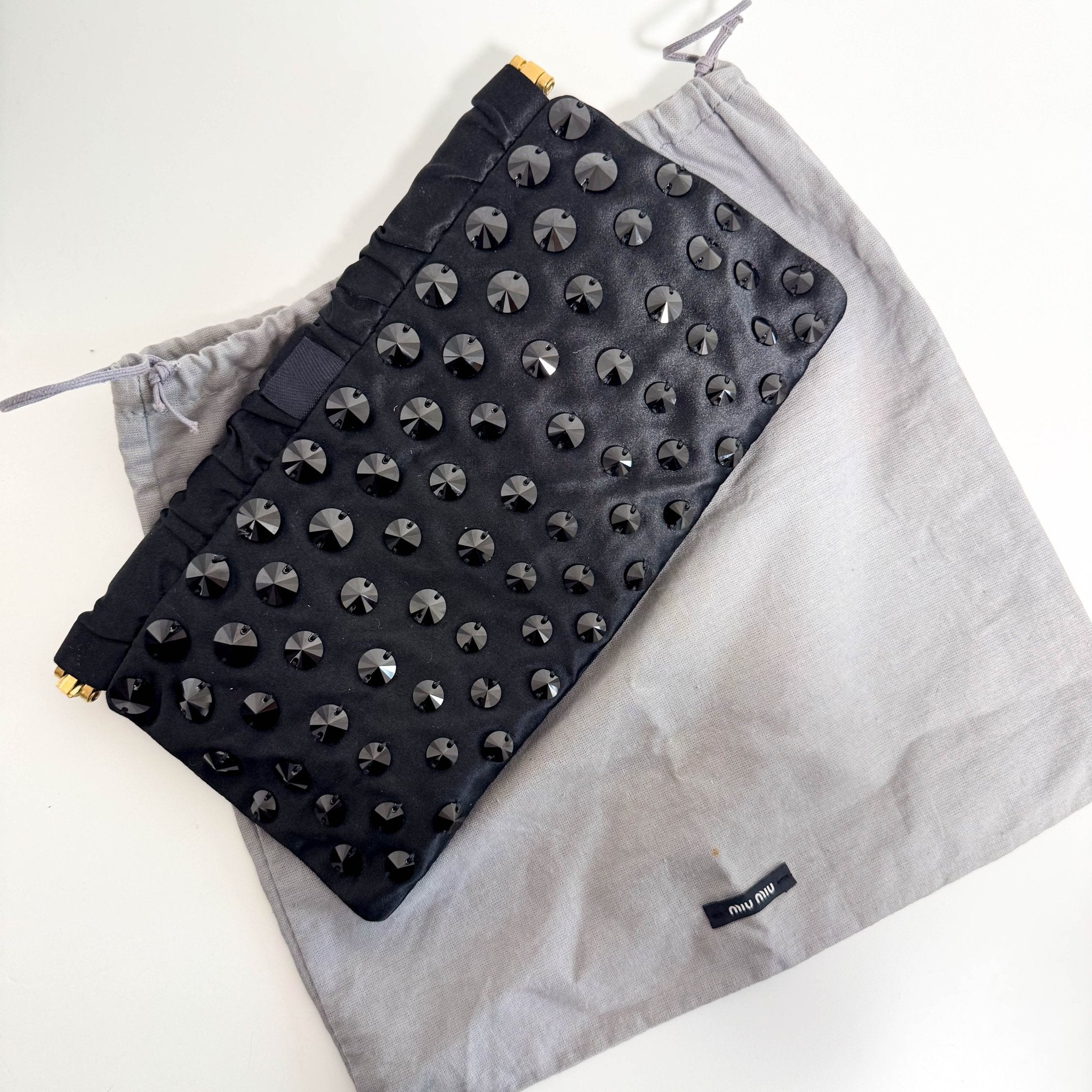 MIU MIU Archive Black Satin Clutch Bag, in , Sold by HIVE PRELOVED - Clutch bags, ,