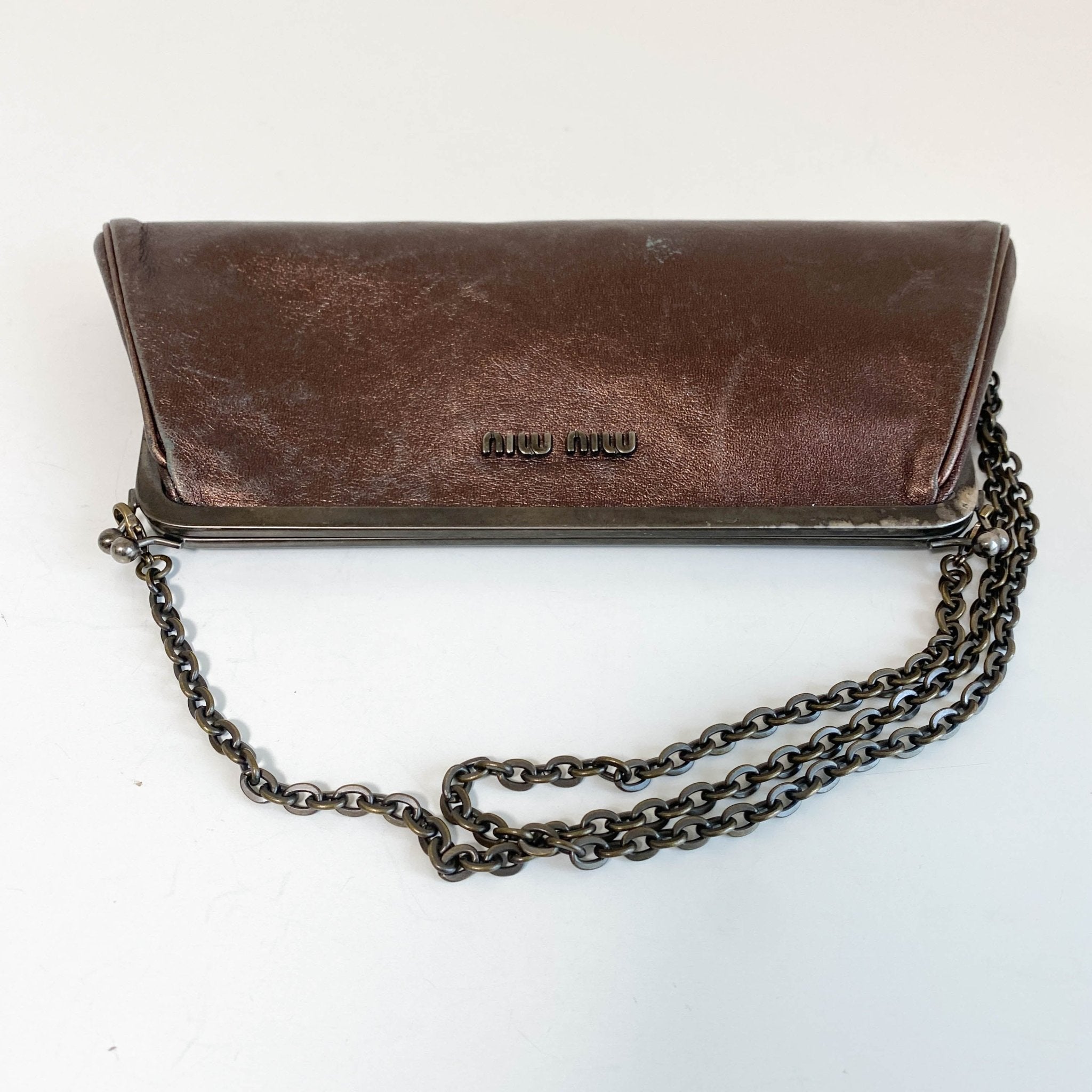MIU MIU Archive Brown Leather Chain Shoulder Bag, in , Sold by HIVE PRELOVED - Shoulder Bags, ,