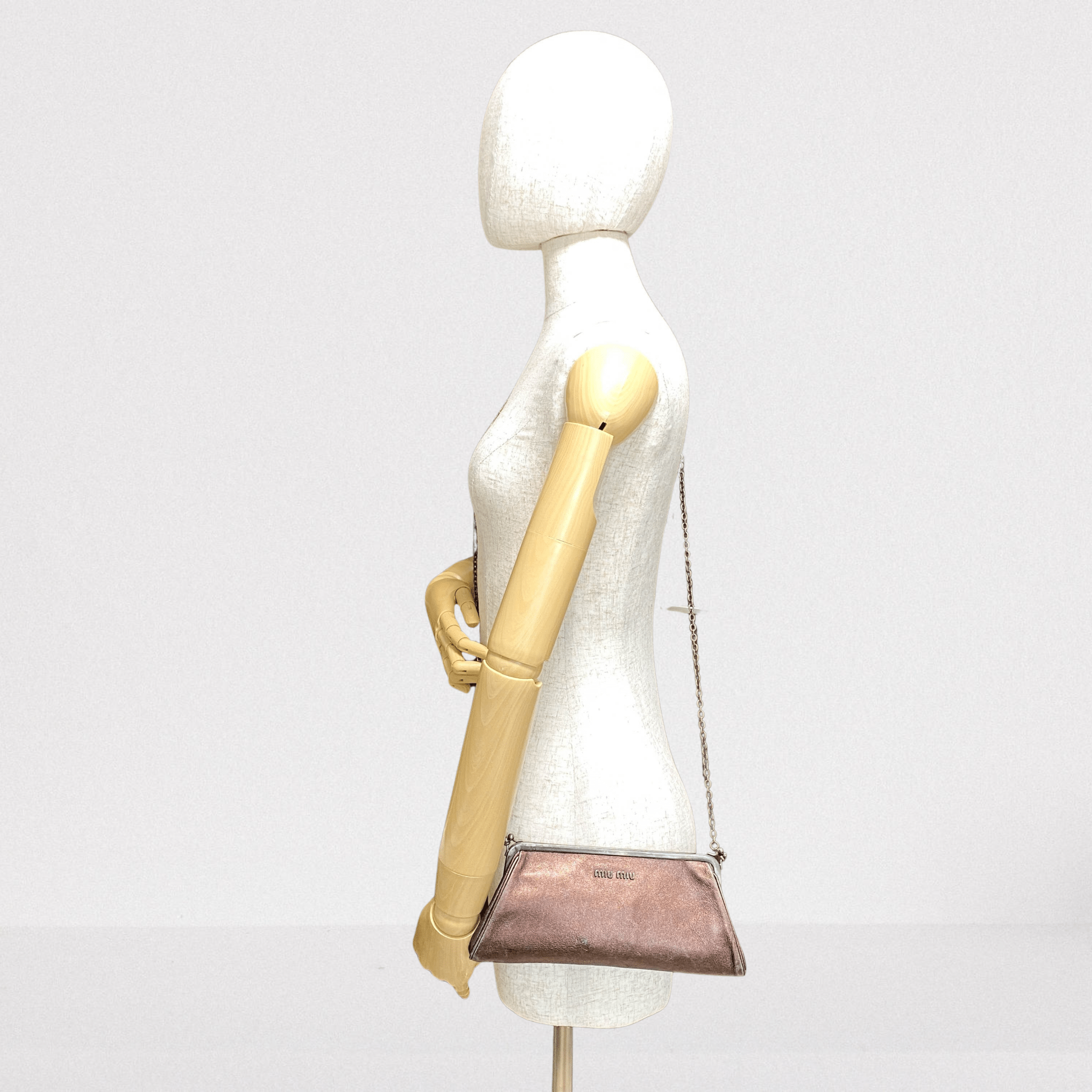 MIU MIU Archive Brown Leather Chain Shoulder Bag, in , Sold by HIVE PRELOVED - Shoulder Bags, ,