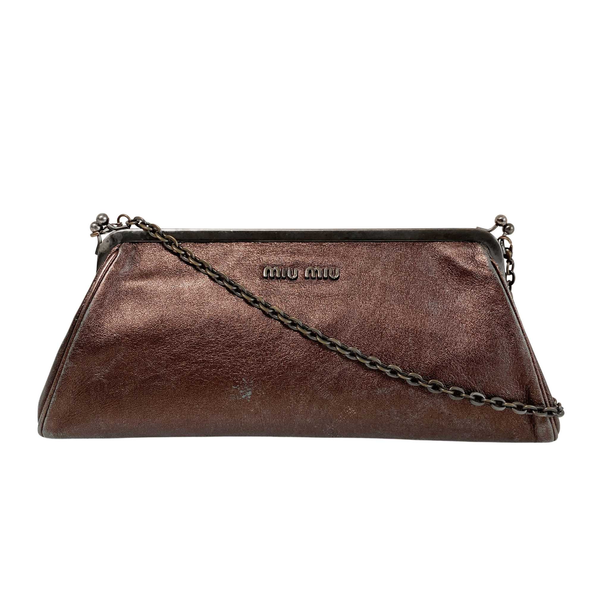 MIU MIU Archive Brown Leather Chain Shoulder Bag, in , Sold by HIVE PRELOVED - Shoulder Bags, ,