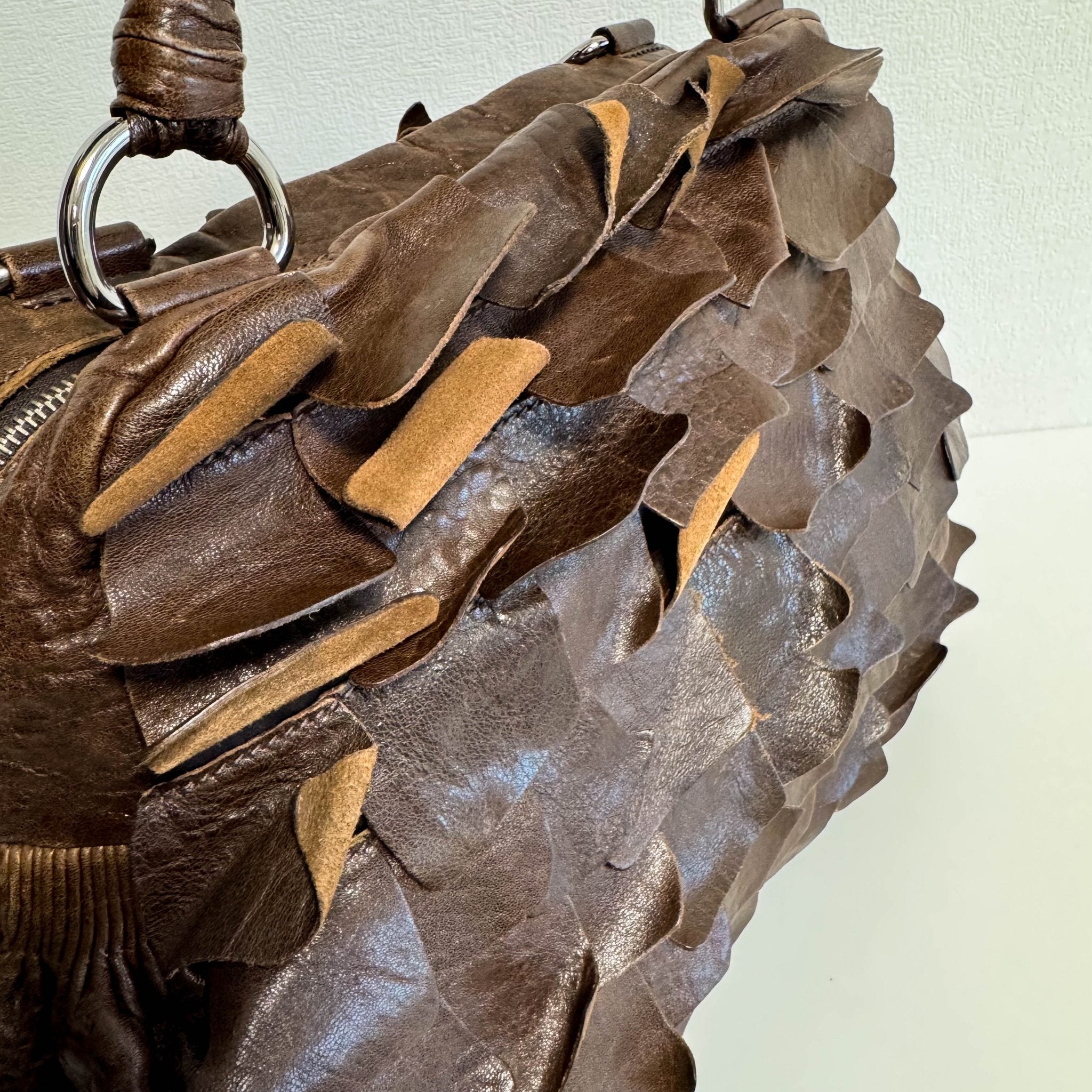 MIU MIU Archive Brown Leather Fringe Hand Bag, in , Sold by HIVE PRELOVED - Handle Bags, ,