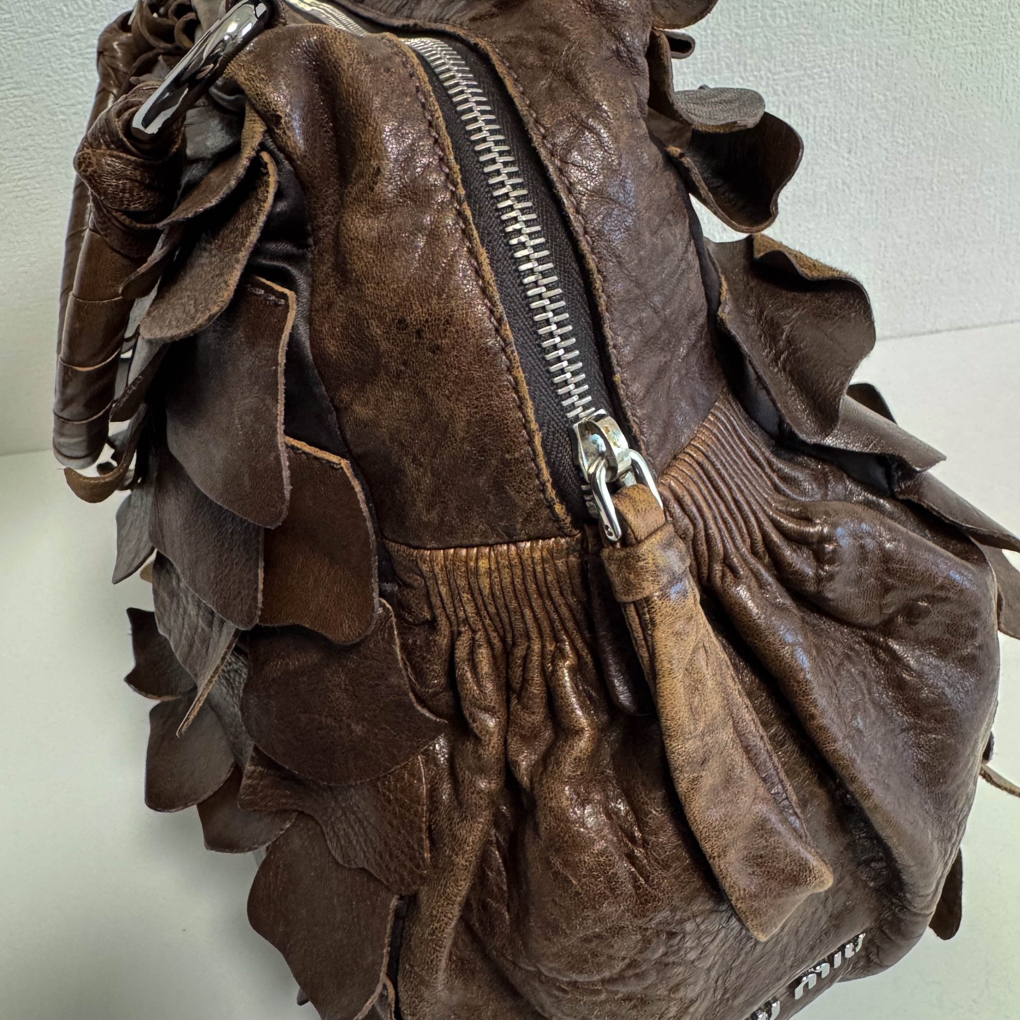 MIU MIU Archive Brown Leather Fringe Hand Bag, in , Sold by HIVE PRELOVED - Handle Bags, ,
