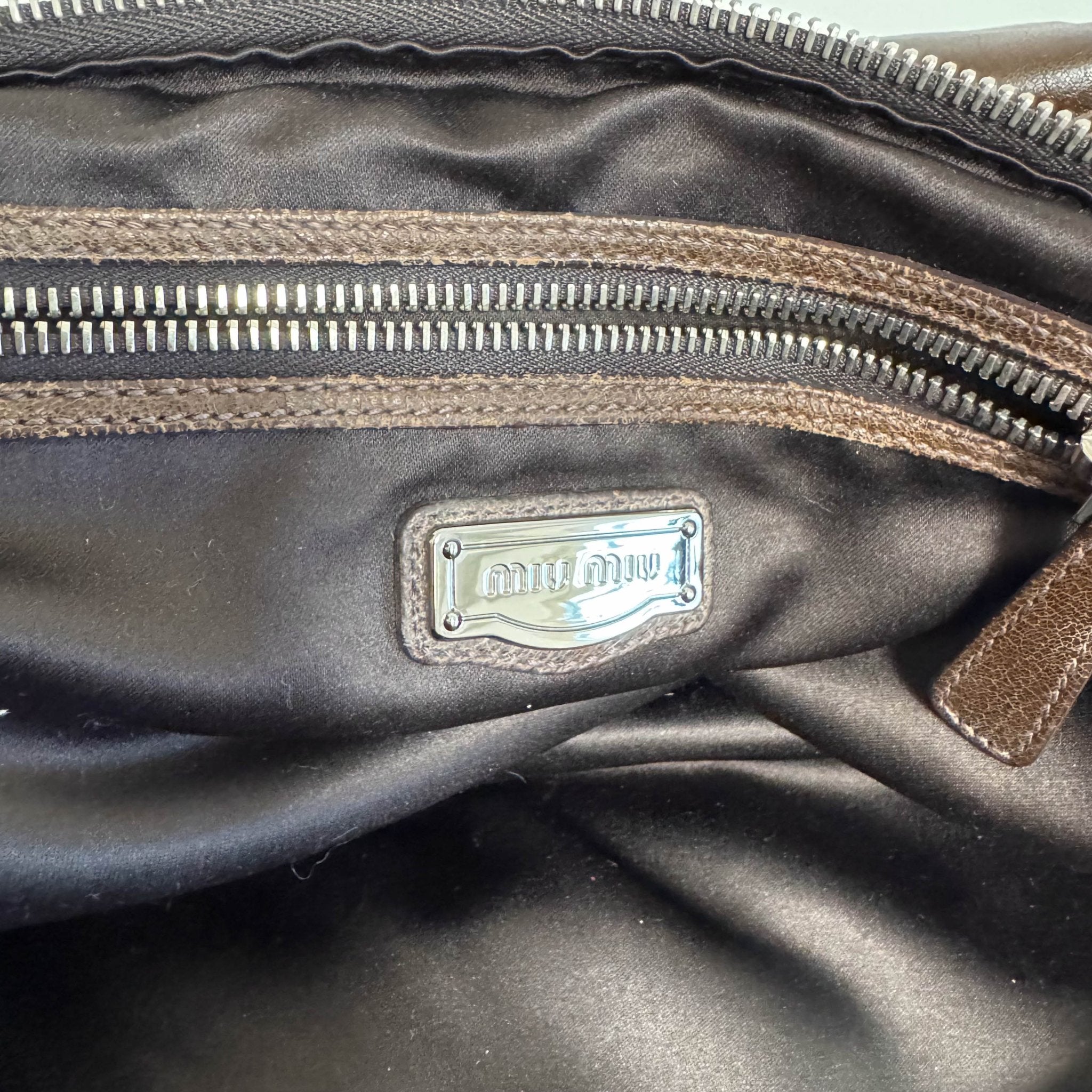 MIU MIU Archive Brown Leather Fringe Hand Bag, in , Sold by HIVE PRELOVED - Handle Bags, ,