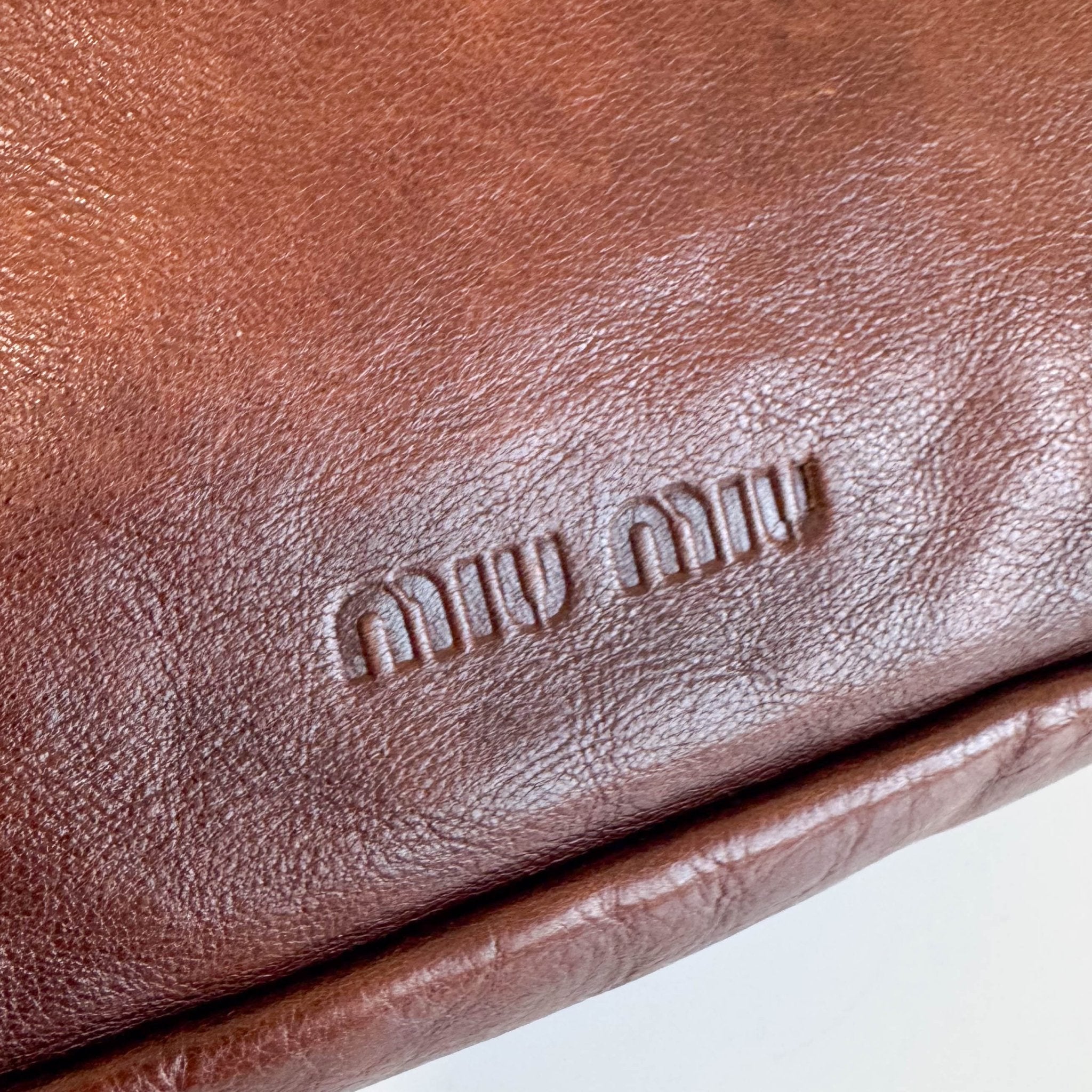 MIU MIU Archive Brown Leather Hobo Shoulder Bag – HIVE PRELOVED