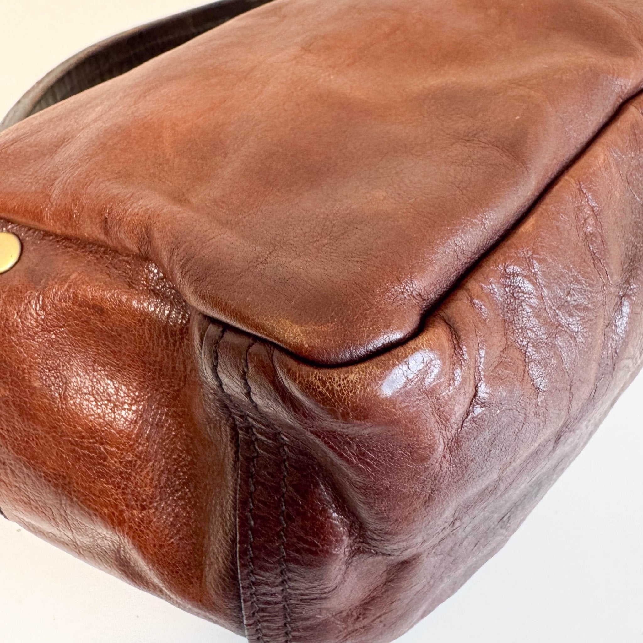 MIU MIU Archive Brown Leather Hobo Shoulder Bag – HIVE PRELOVED