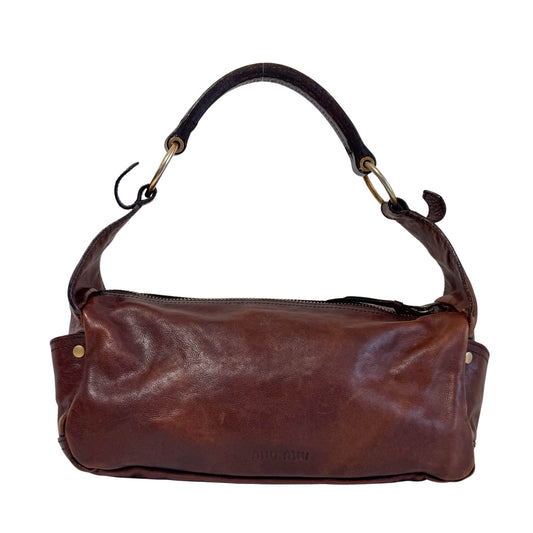 MIU MIU Archive Brown Leather Hobo Shoulder Bag, in , Sold by HIVE PRELOVED - Shoulder Bags, ,