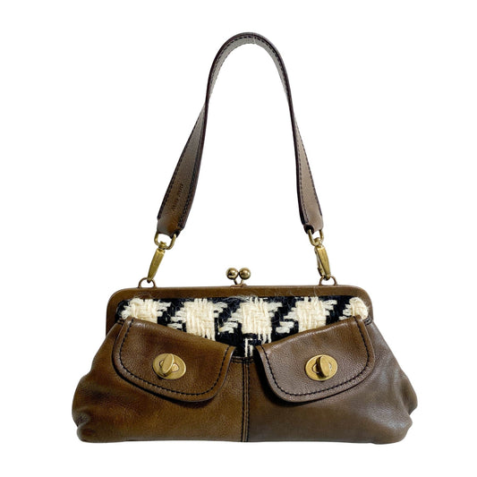 MIU MIU Archive Brown Leather with Knitted Shoulder Bag, in , Sold by HIVE PRELOVED - Shoulder Bags, ,