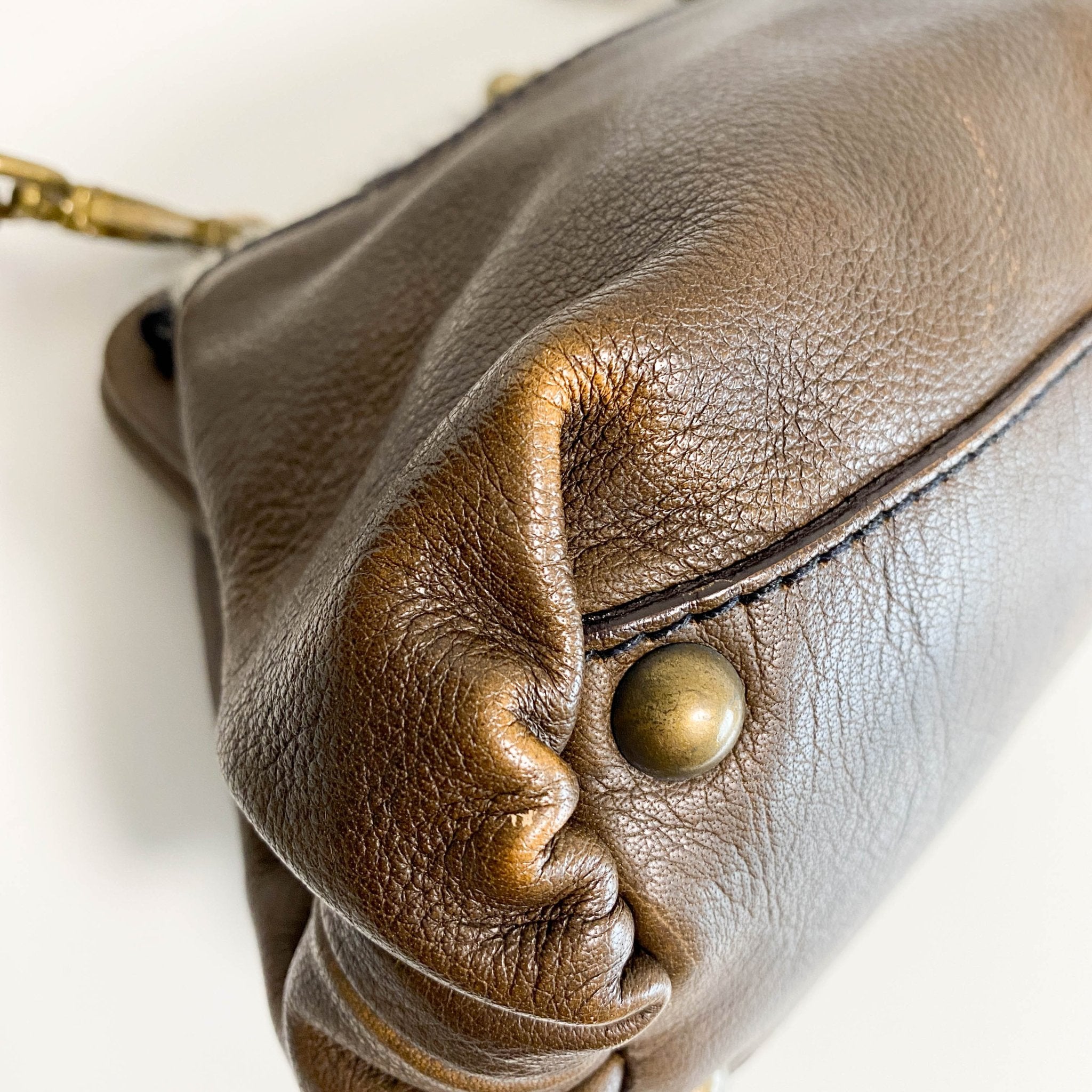 MIU MIU Archive Brown Leather with Knitted Shoulder Bag, in , Sold by HIVE PRELOVED - Shoulder Bags, ,