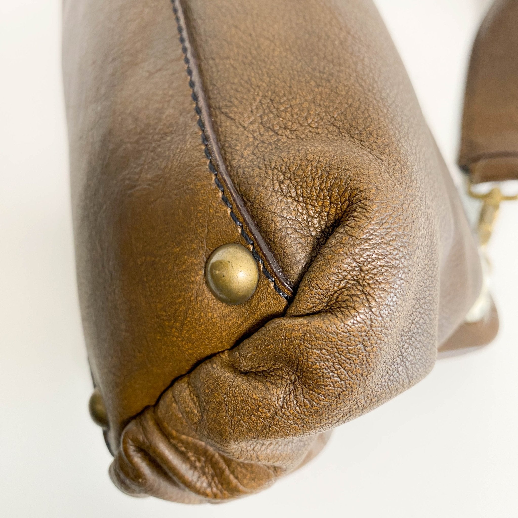 MIU MIU Archive Brown Leather with Knitted Shoulder Bag, in , Sold by HIVE PRELOVED - Shoulder Bags, ,