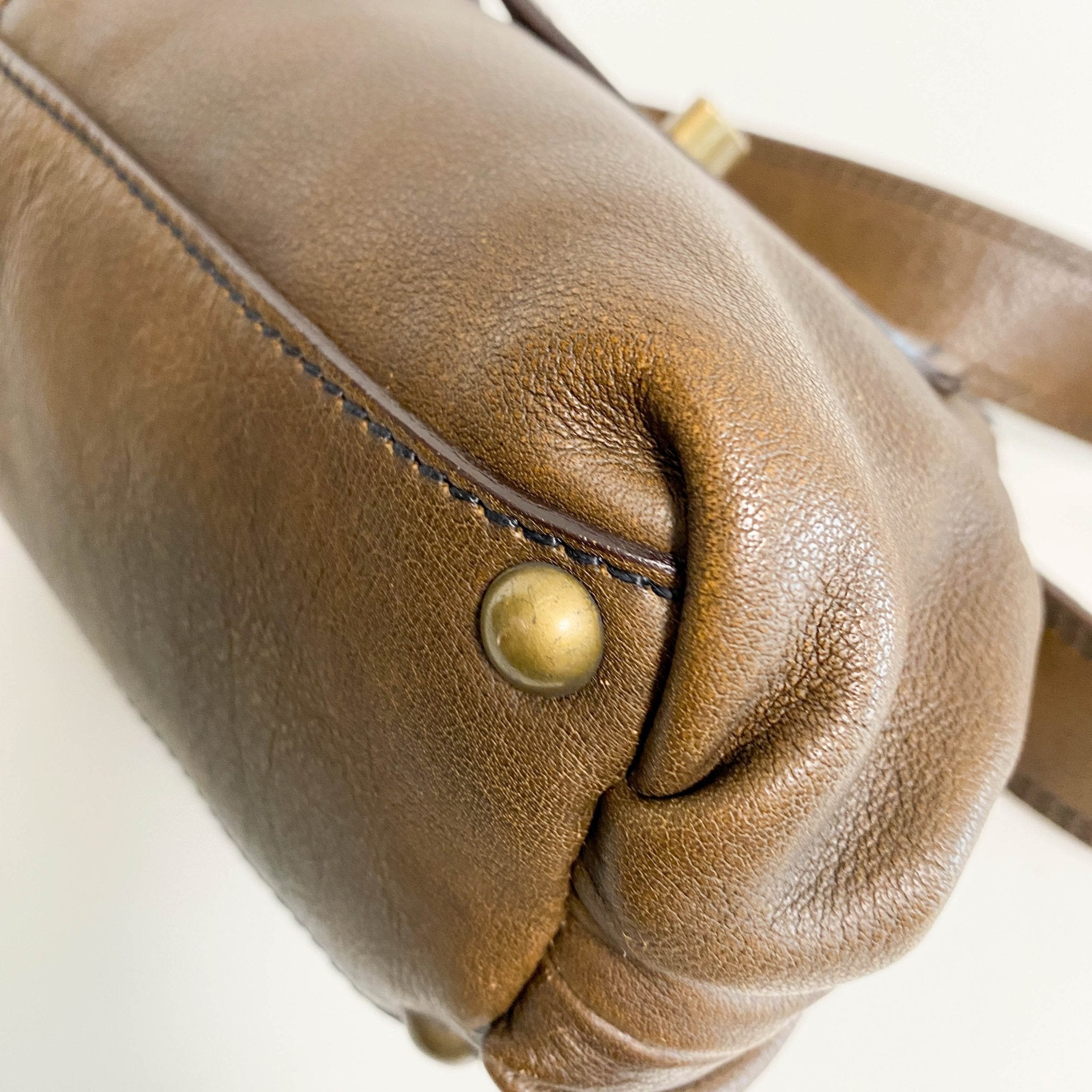 MIU MIU Archive Brown Leather with Knitted Shoulder Bag, in , Sold by HIVE PRELOVED - Shoulder Bags, ,