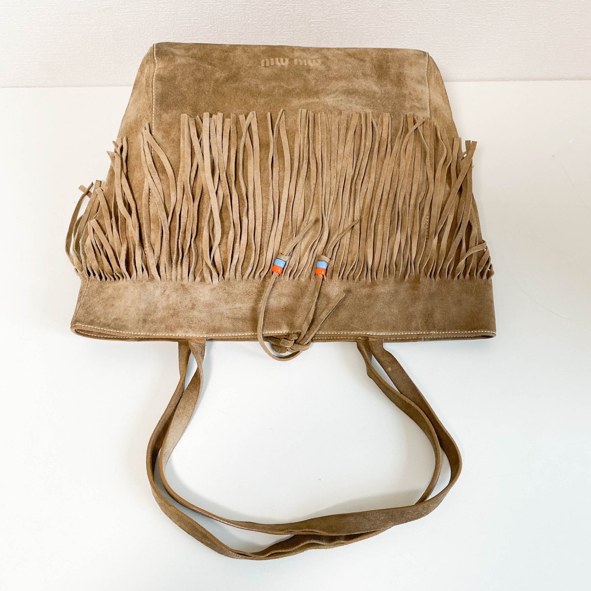 MIU MIU Archive Brown Suede Fringe Tote Bag, in , Sold by HIVE PRELOVED - Totes, ,