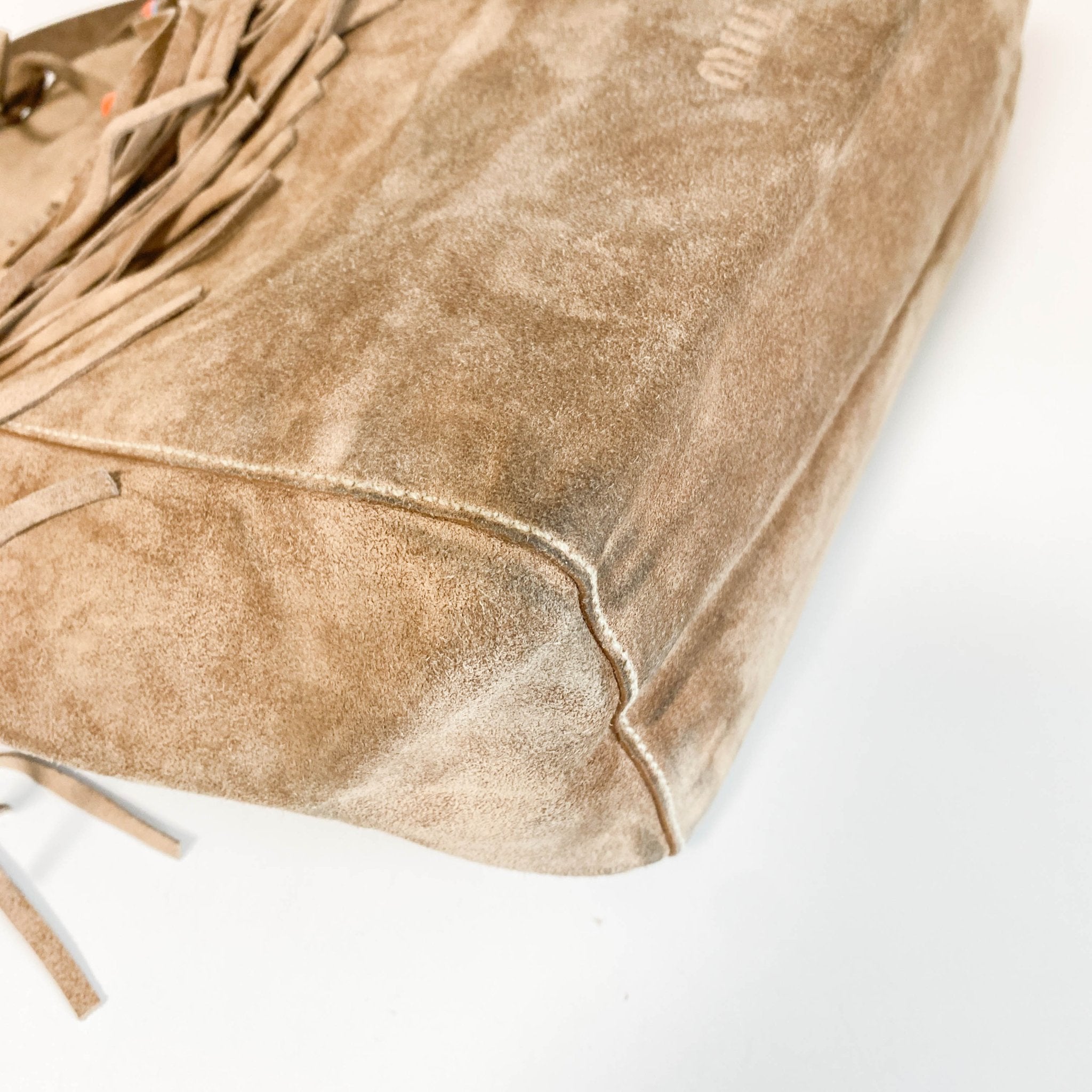 MIU MIU Archive Brown Suede Fringe Tote Bag, in , Sold by HIVE PRELOVED - Totes, ,