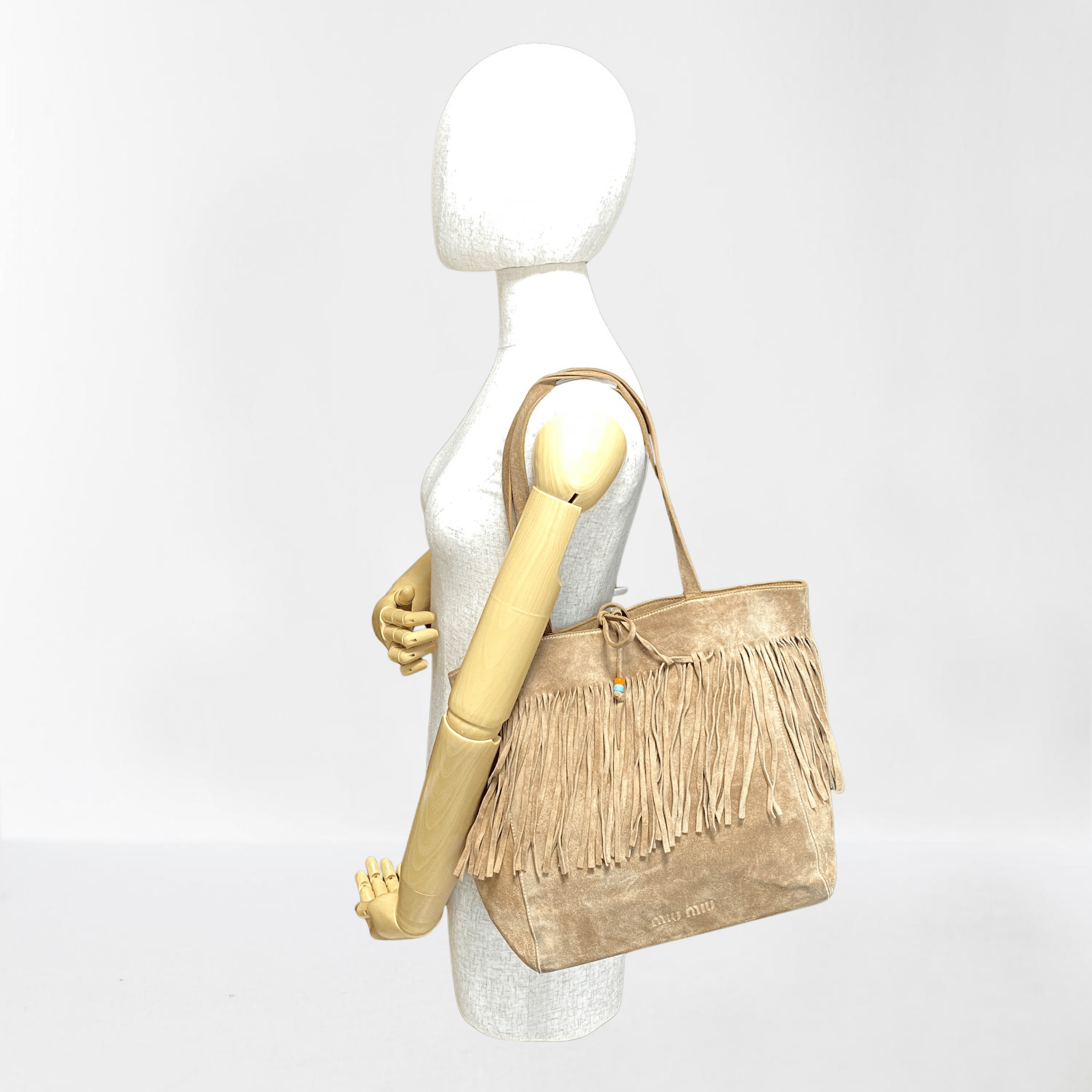 MIU MIU Archive Brown Suede Fringe Tote Bag, in , Sold by HIVE PRELOVED - Totes, ,