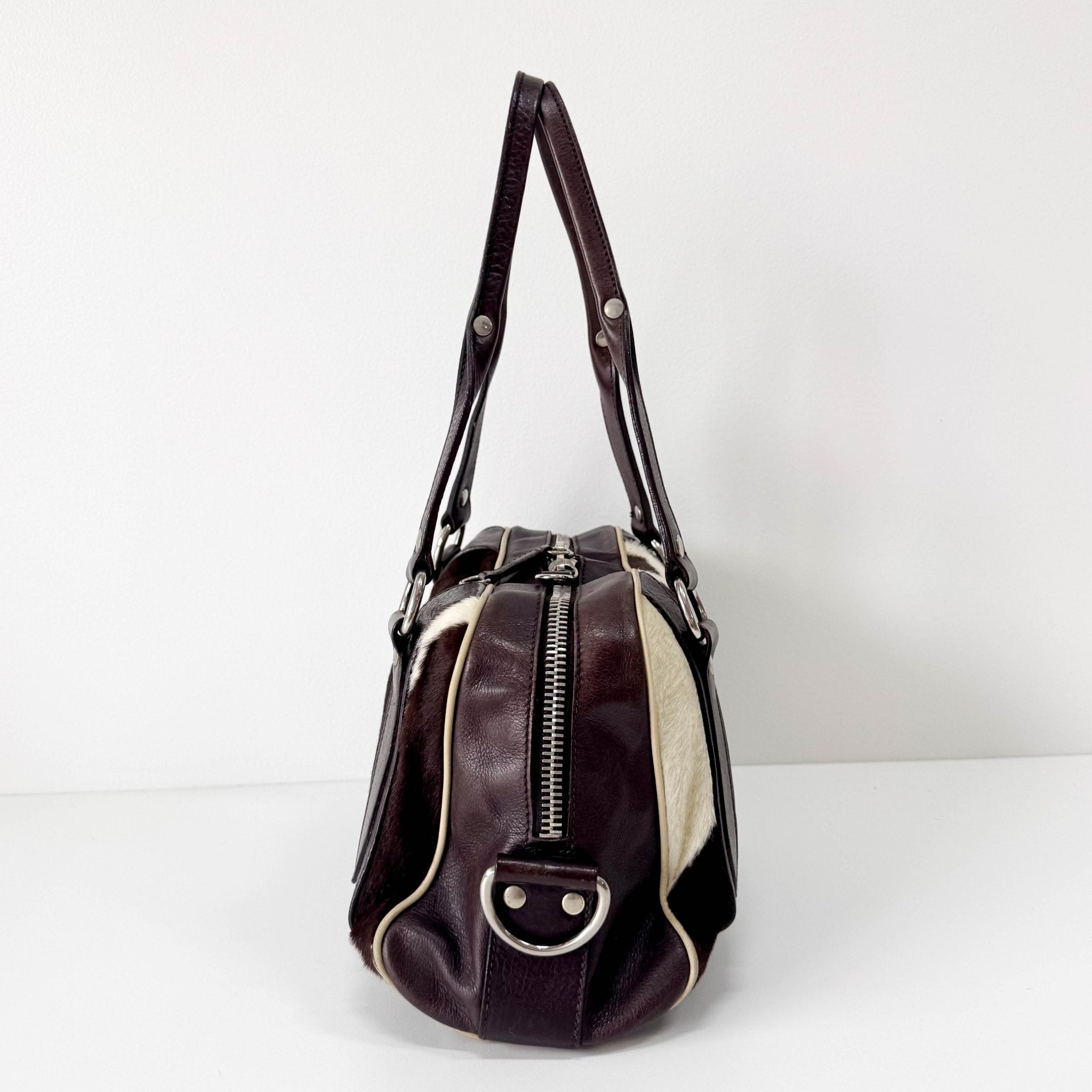 miu miu Archive Cow Print Pony Hair Shoulder Bag, in , Sold by HIVE PRELOVED - Shoulder Bags, ,