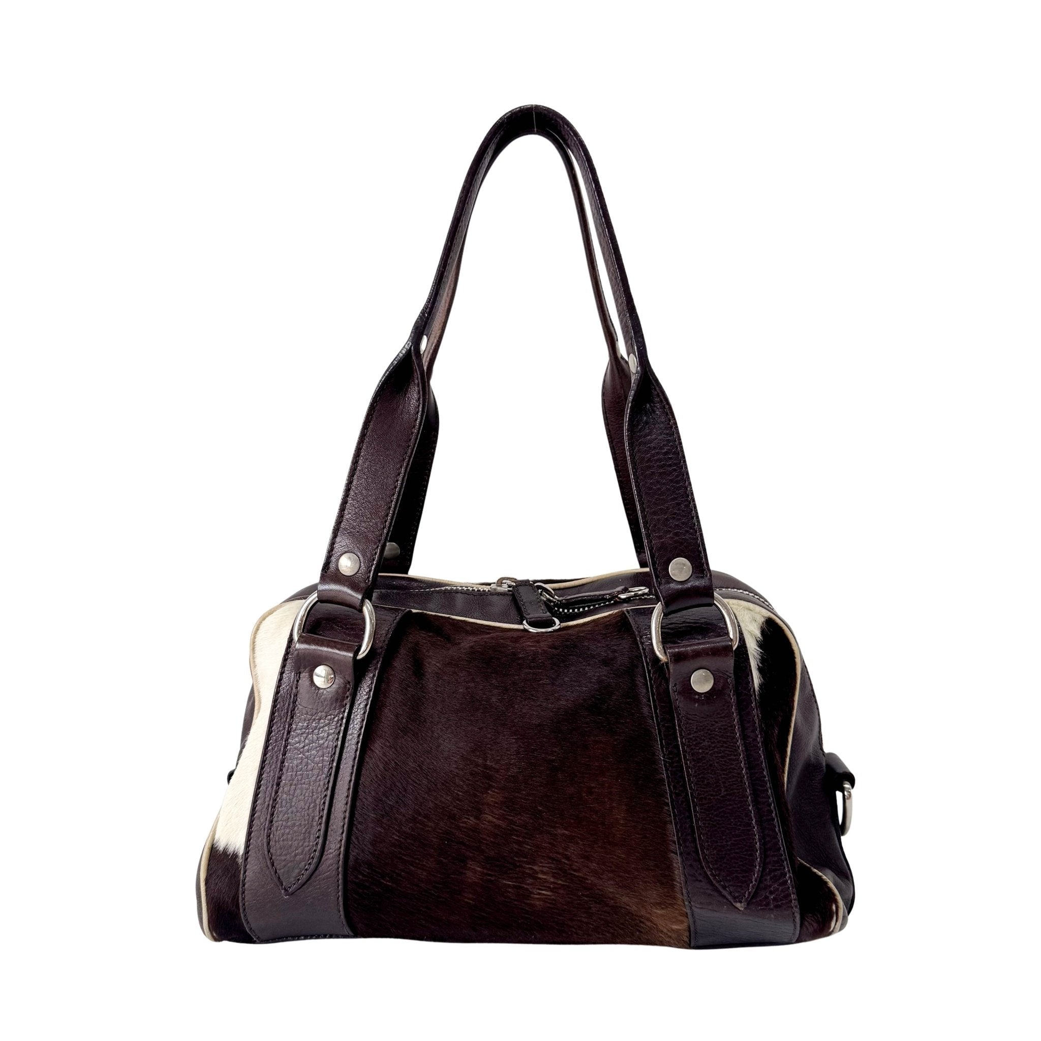 miu miu Archive Cow Print Pony Hair Shoulder Bag, in , Sold by HIVE PRELOVED - Shoulder Bags, ,