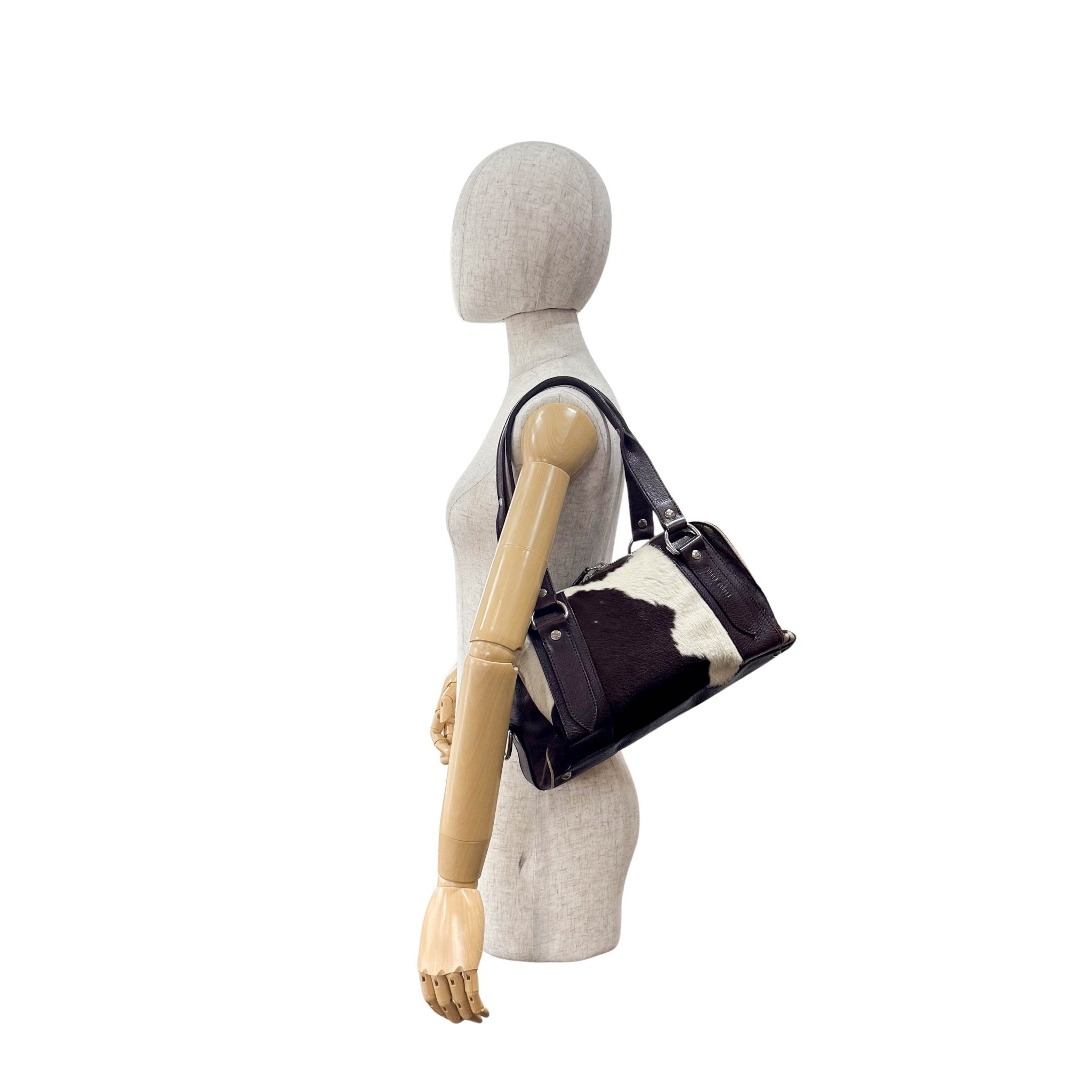 miu miu Archive Cow Print Pony Hair Shoulder Bag, in , Sold by HIVE PRELOVED - Shoulder Bags, ,