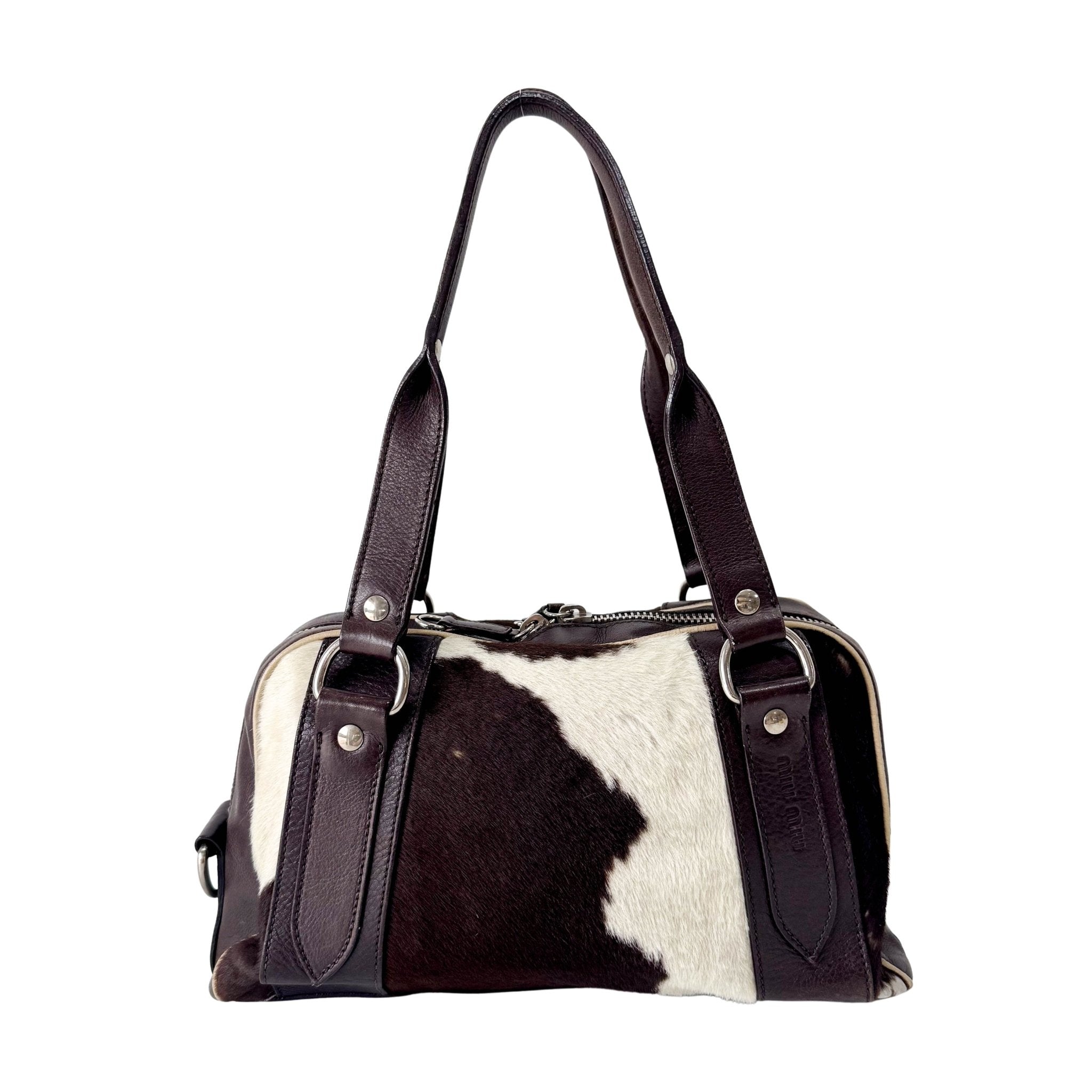 miu miu Archive Cow Print Pony Hair Shoulder Bag, in , Sold by HIVE PRELOVED - Shoulder Bags, ,