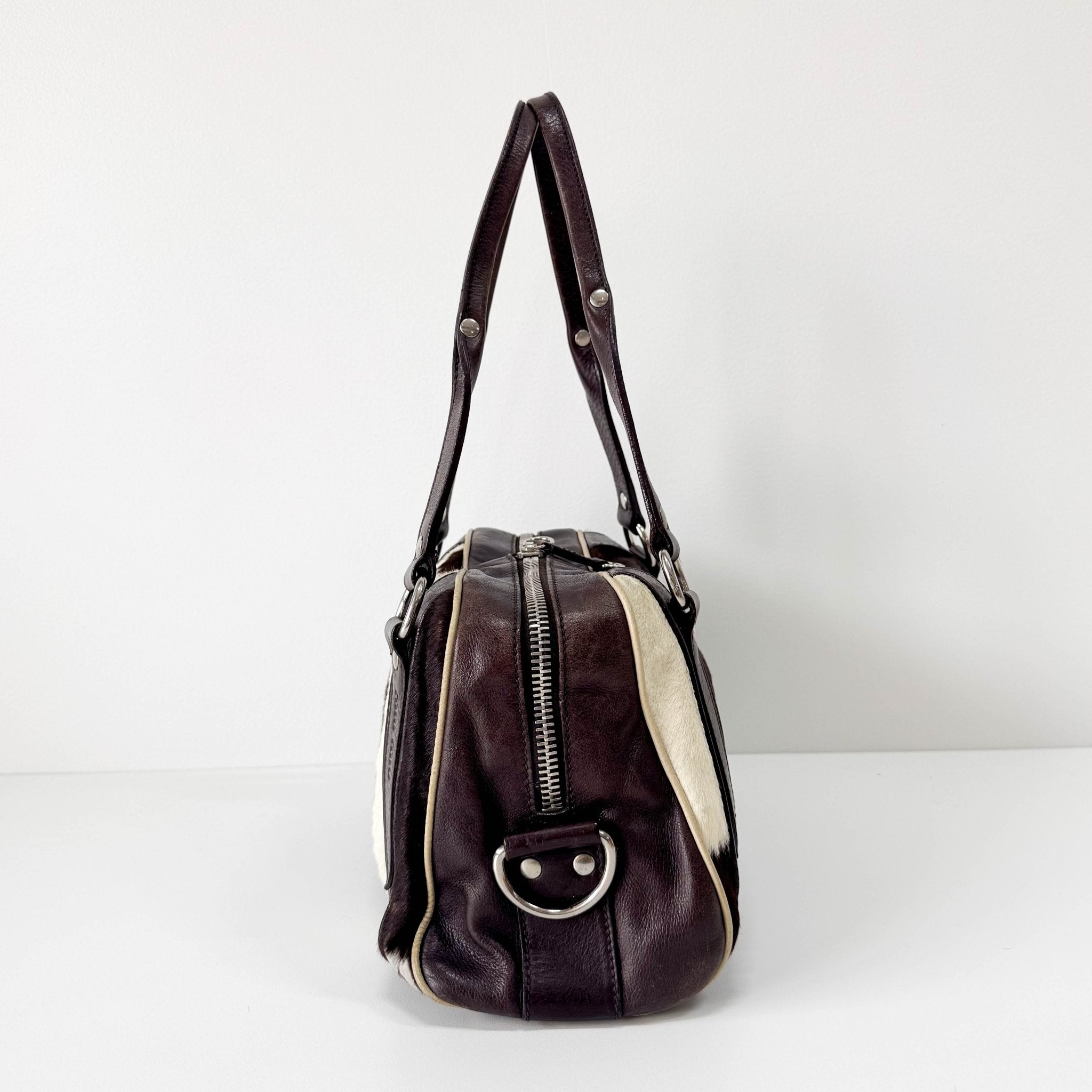 miu miu Archive Cow Print Pony Hair Shoulder Bag, in , Sold by HIVE PRELOVED - Shoulder Bags, ,